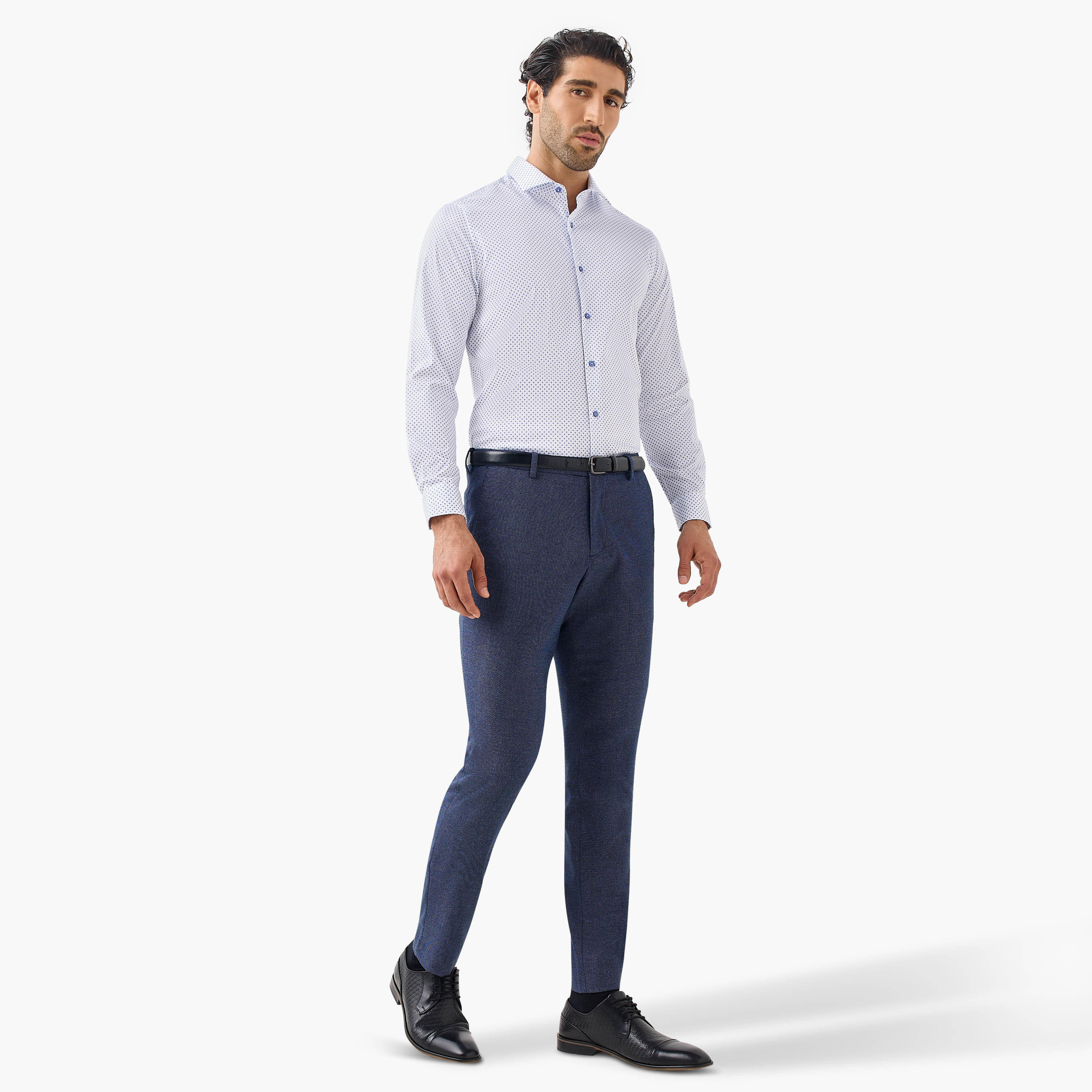 Slim Fit Printed Shirt with Long Sleeves-men-clothing-shirts-image-2
