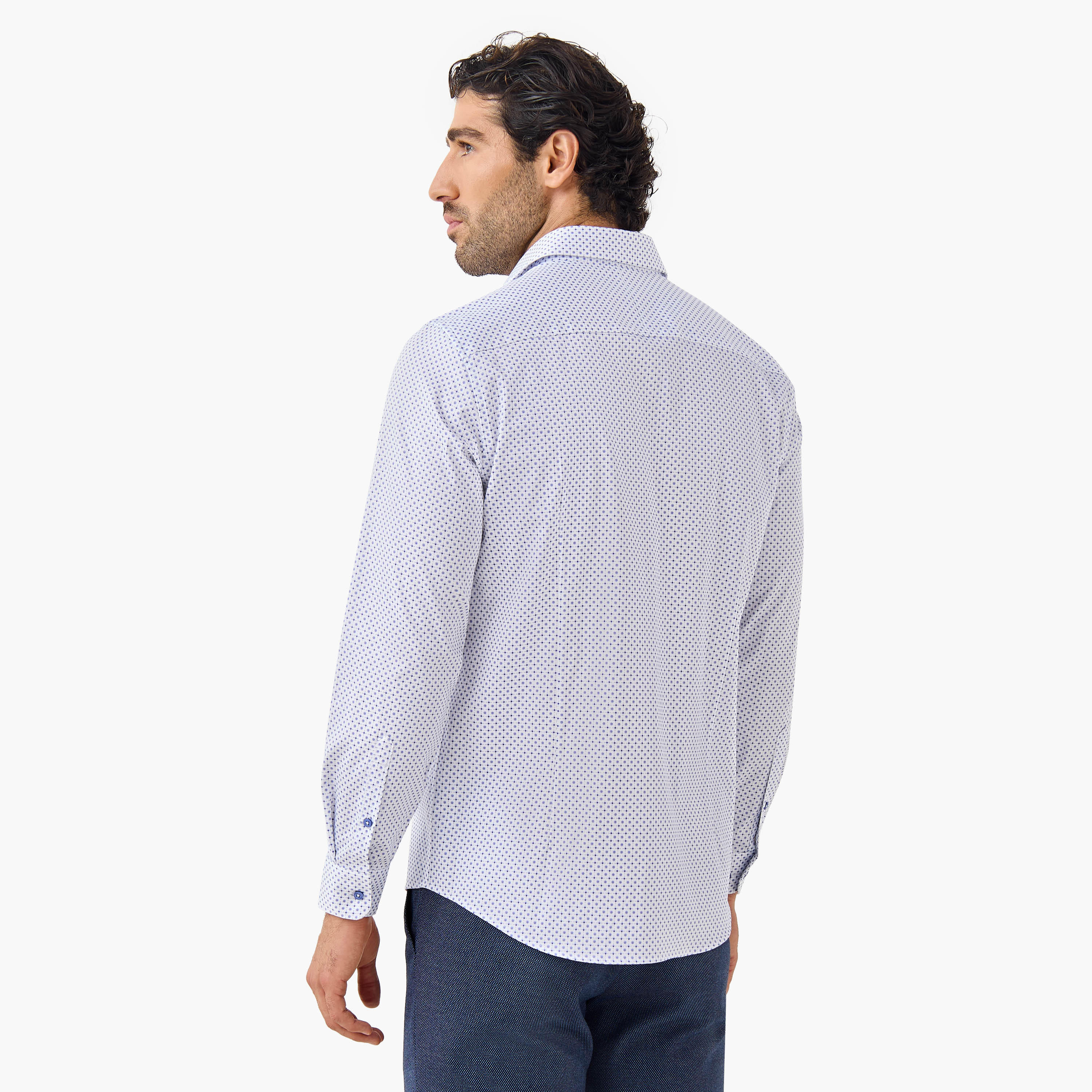 Slim Fit Printed Shirt with Long Sleeves-men-clothing-shirts-image-3