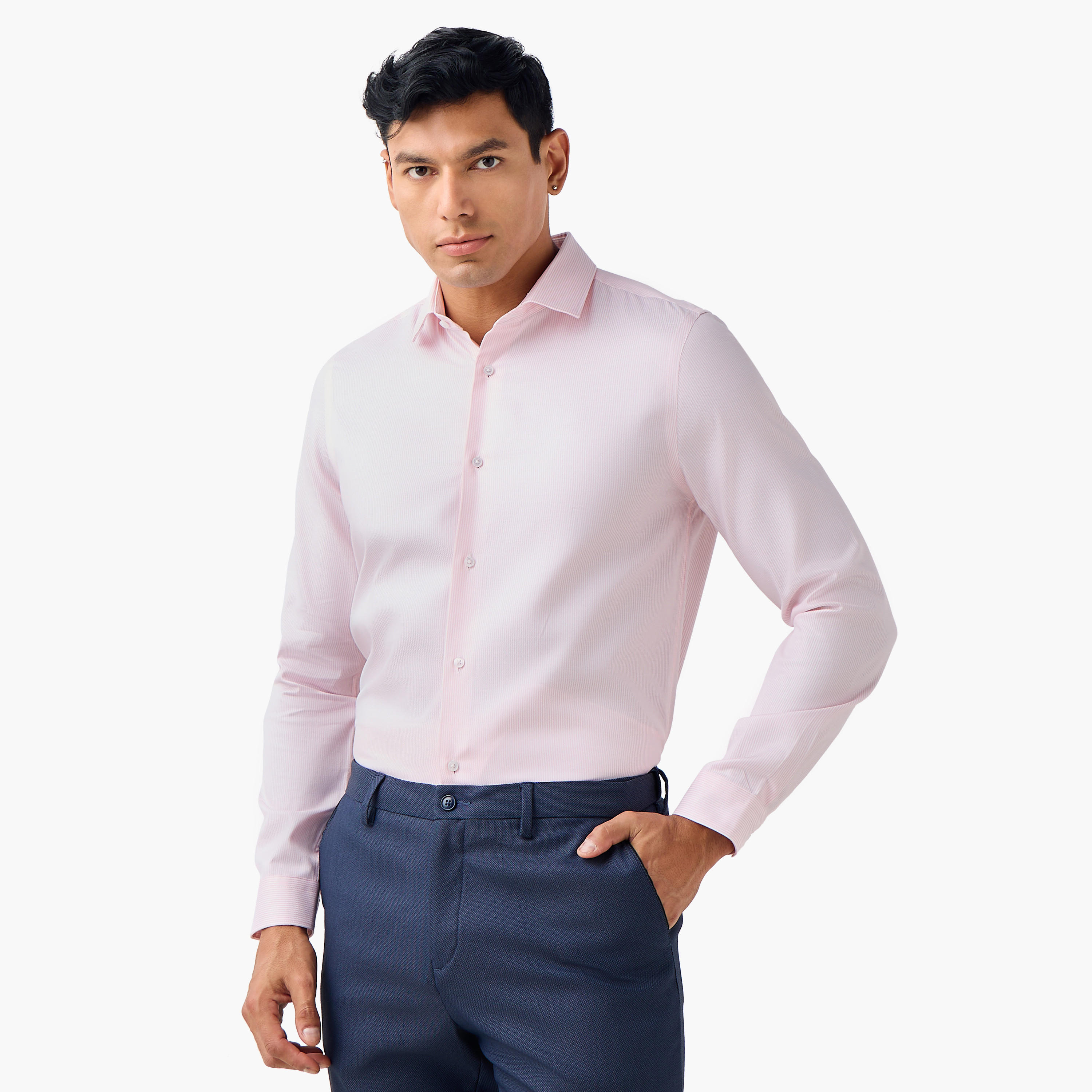 Slim Fit Striped Collared Shirt-men-clothing-shirts-image-1