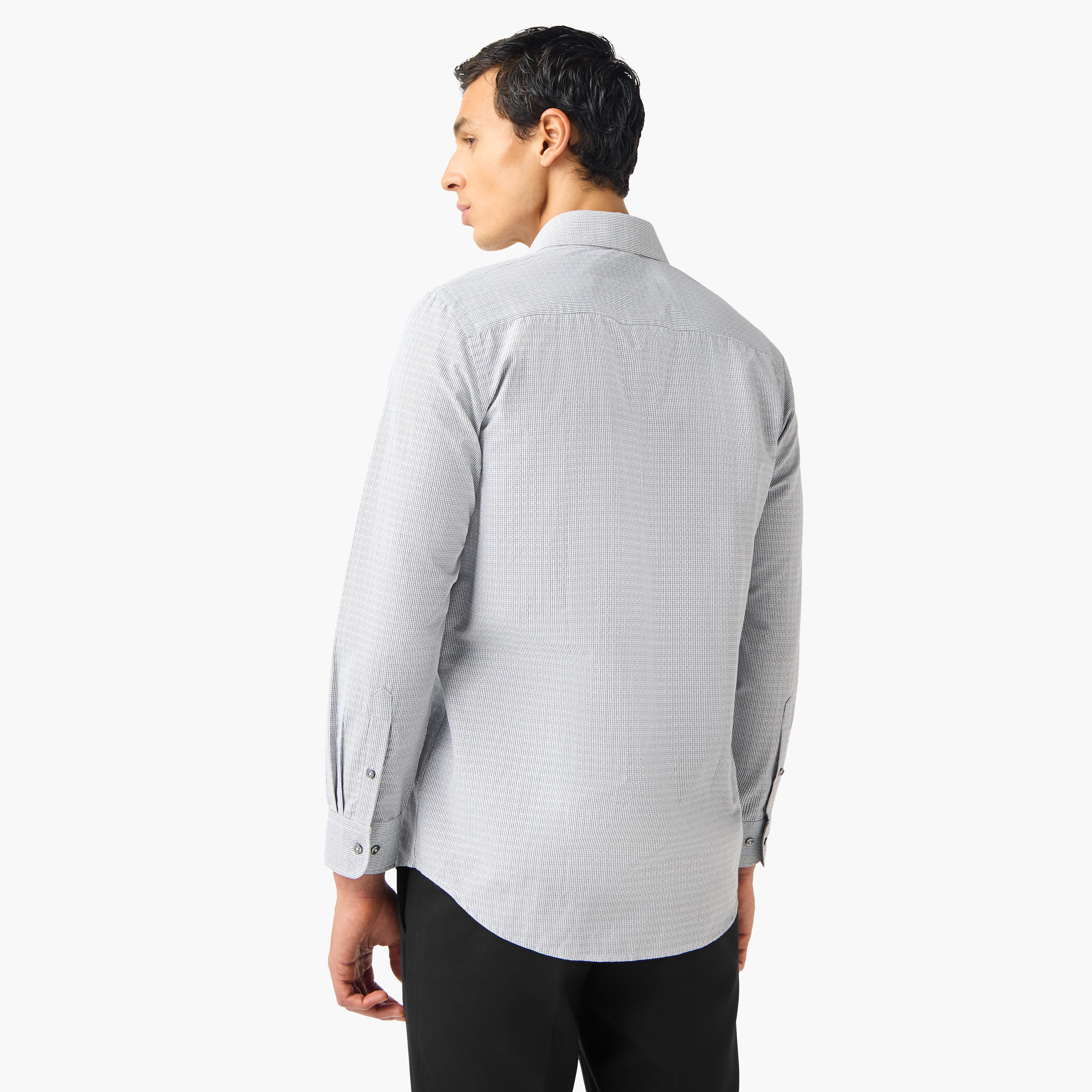 Regular Fit Checked Collared Shirt-men-clothing-shirts-image-3