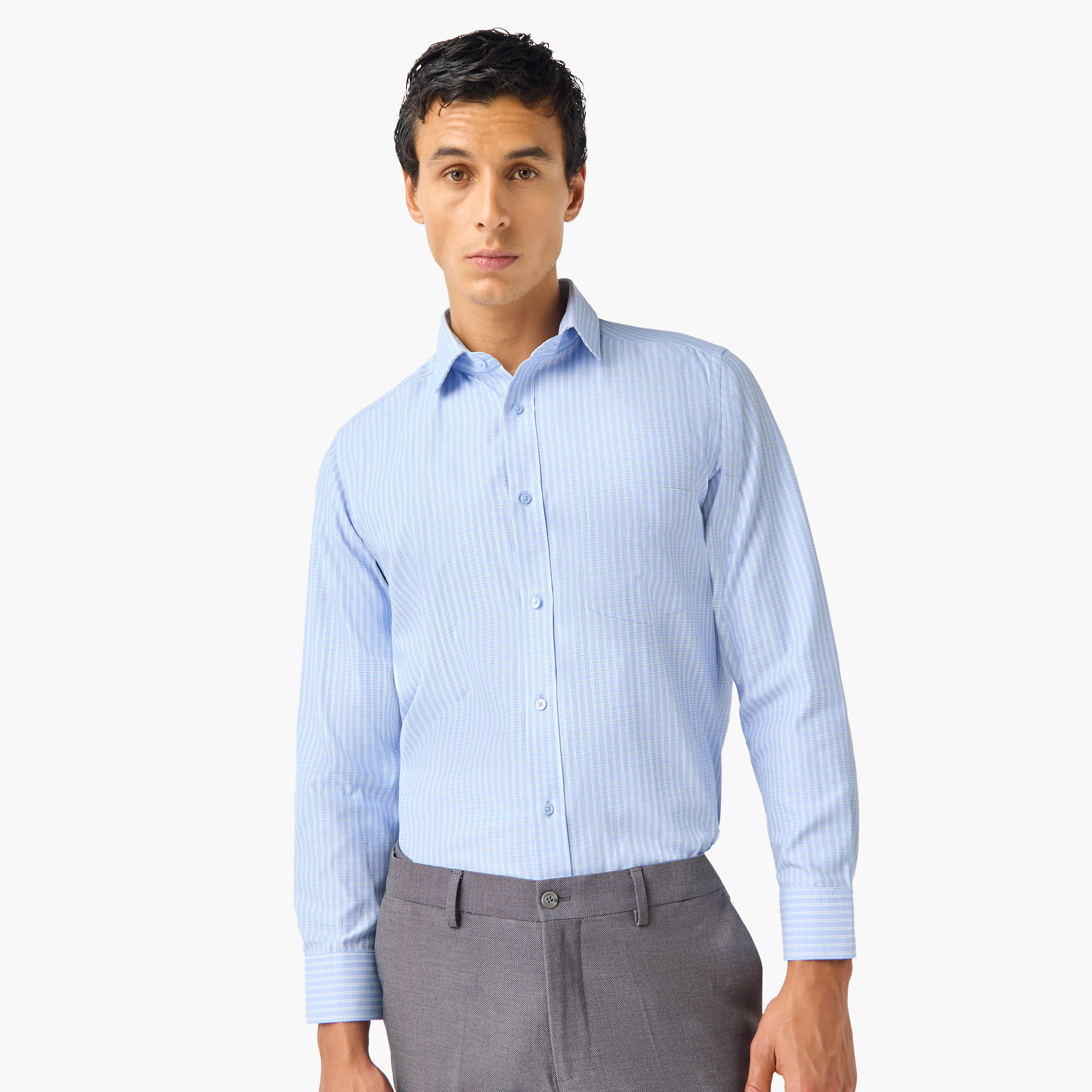 Regular Fit Checked Collared Shirt-PROMO_SP_KSA_6_BUY3FORSAR119_130625-image-1