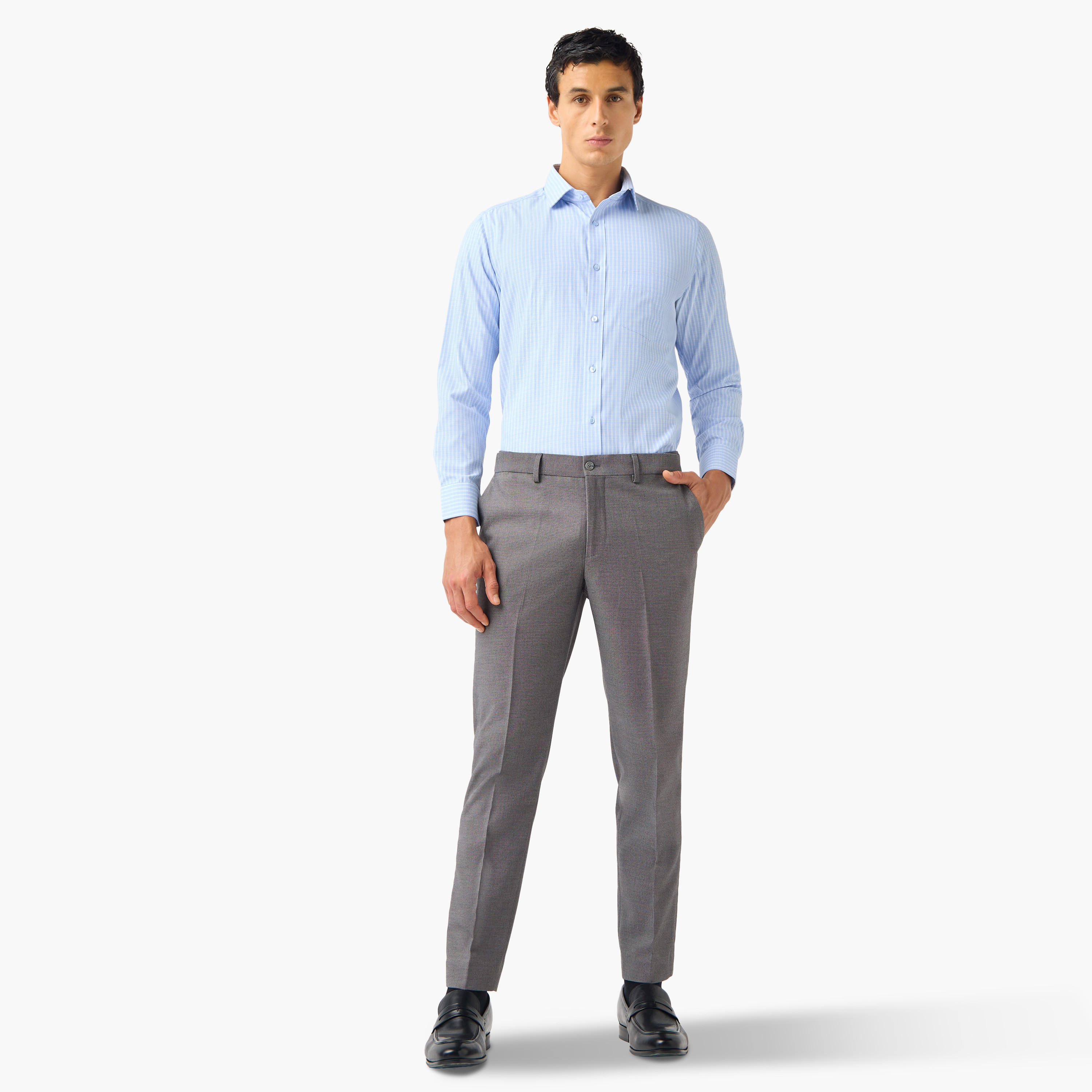 قميص كاروهات بياقة وقصّة عادية-men-clothing-shirts-image-4