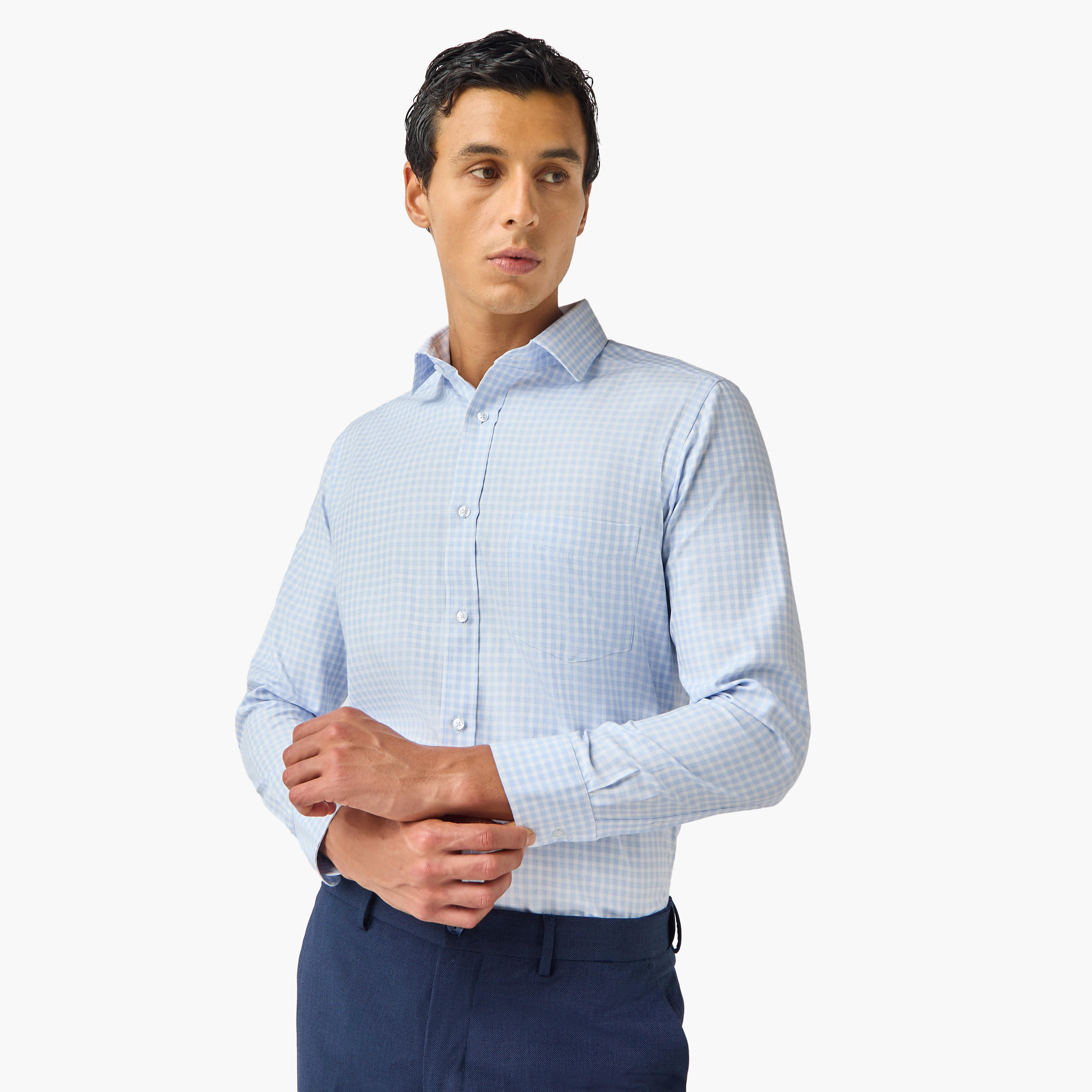 قميص كاروهات بياقة وقصّة عادية-men-clothing-shirts-image-1
