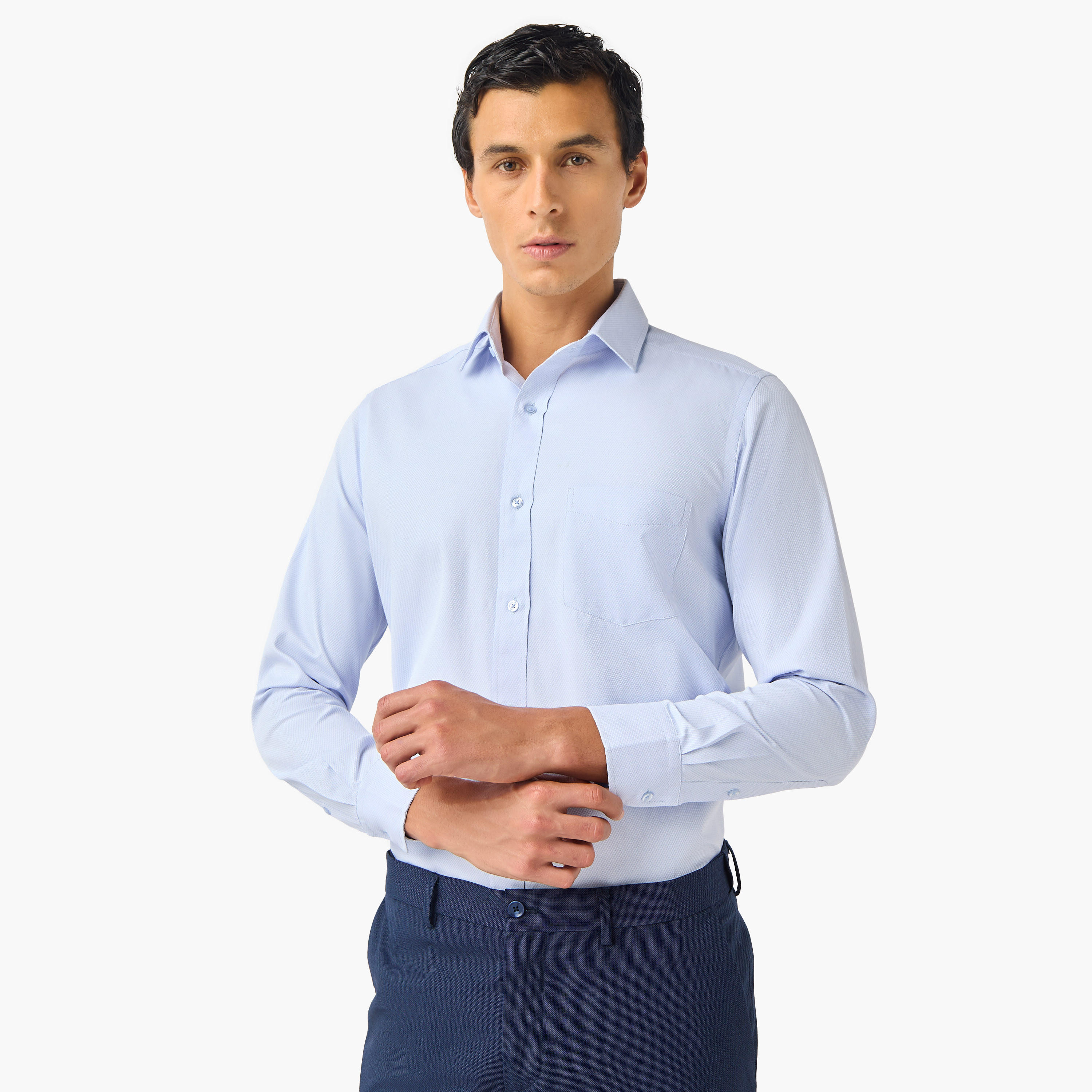 Regular Fit Collared Dobby Shirt-PROMO_SP_KSA_6_BUY3FORSAR119_130625-image-1