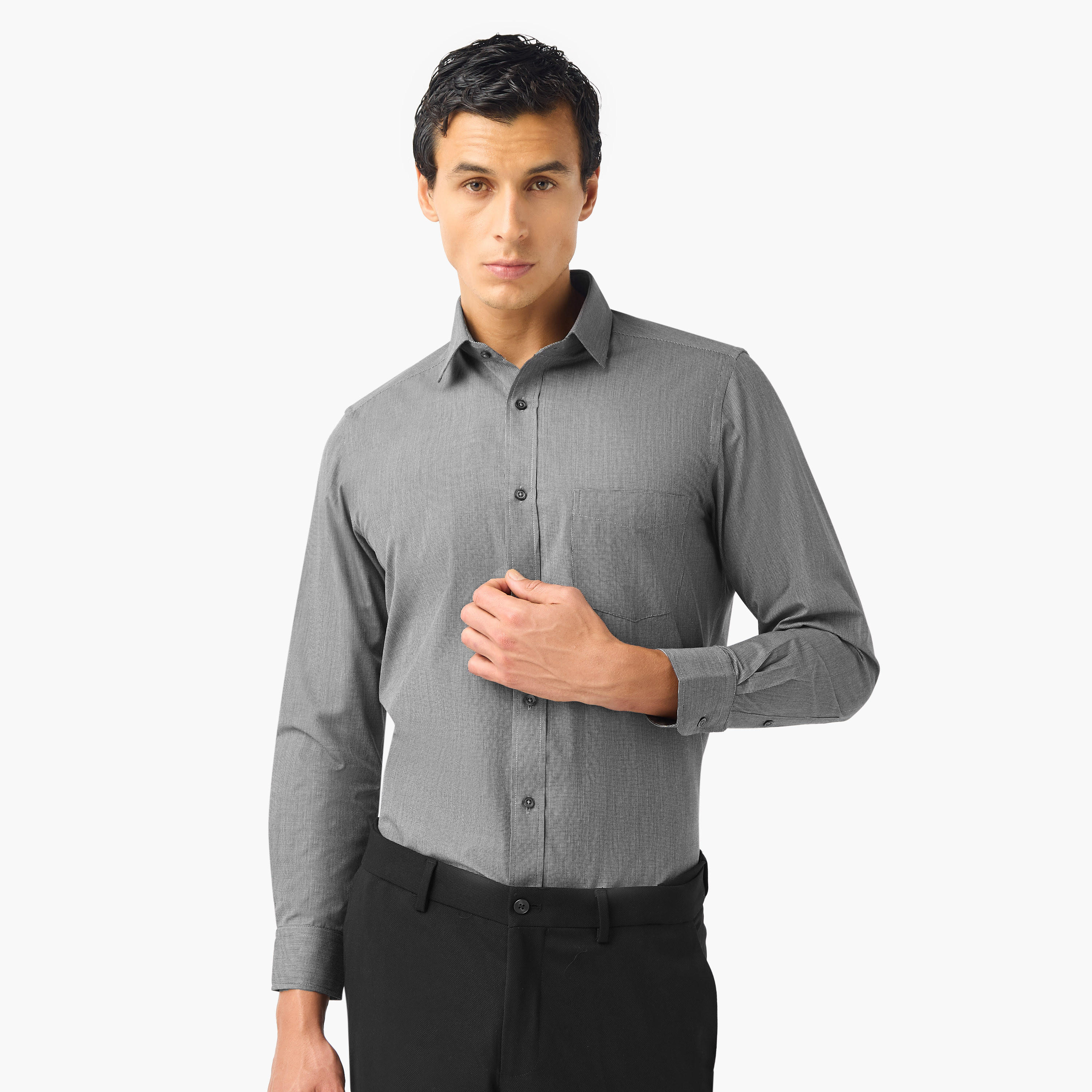 Regular Fit Patterned Collared Shirt-men-clothing-shirts-image-1
