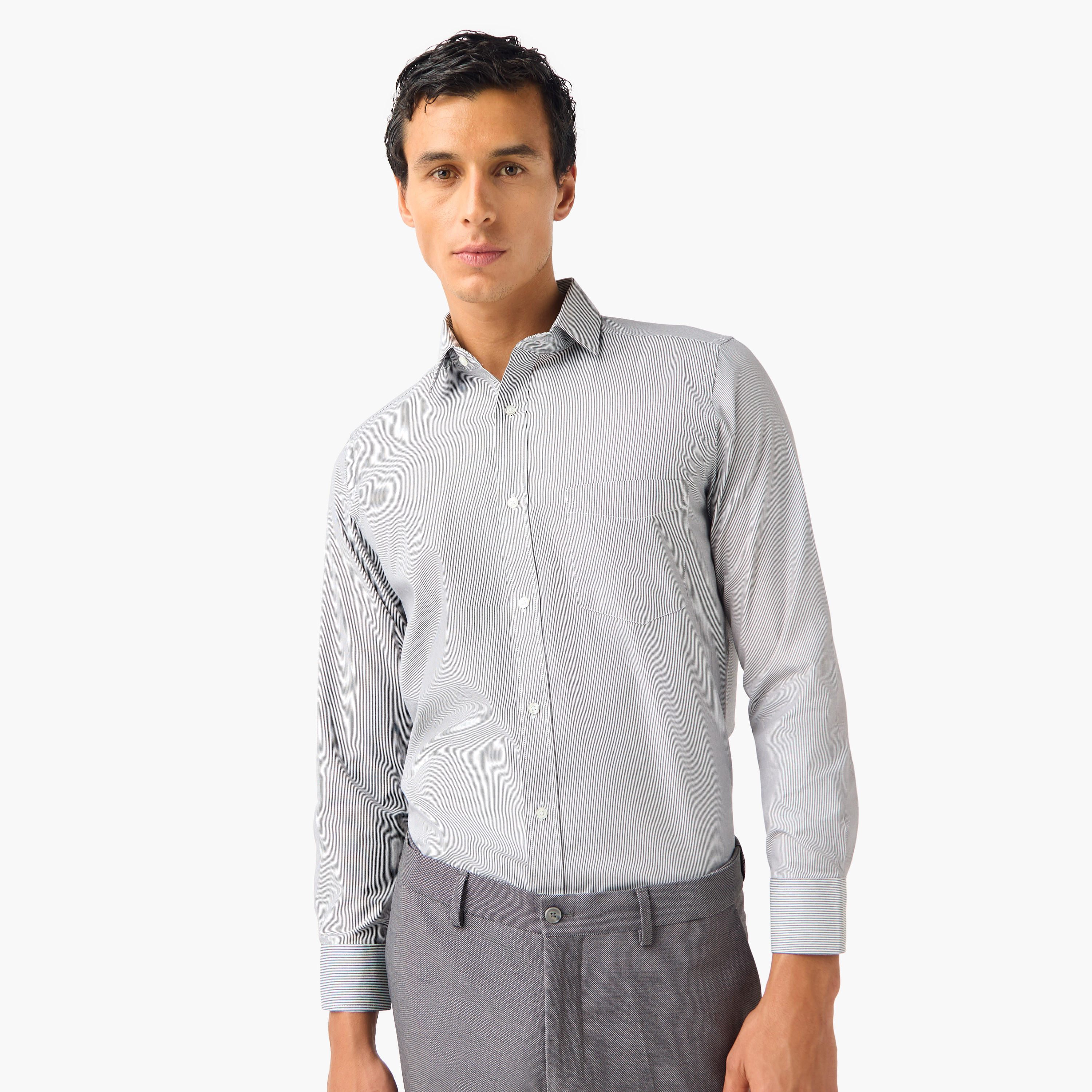 Regular Fit Striped Collared Shirt-PROMO_SP_KSA_6_BUY3FORSAR119_130625-image-1