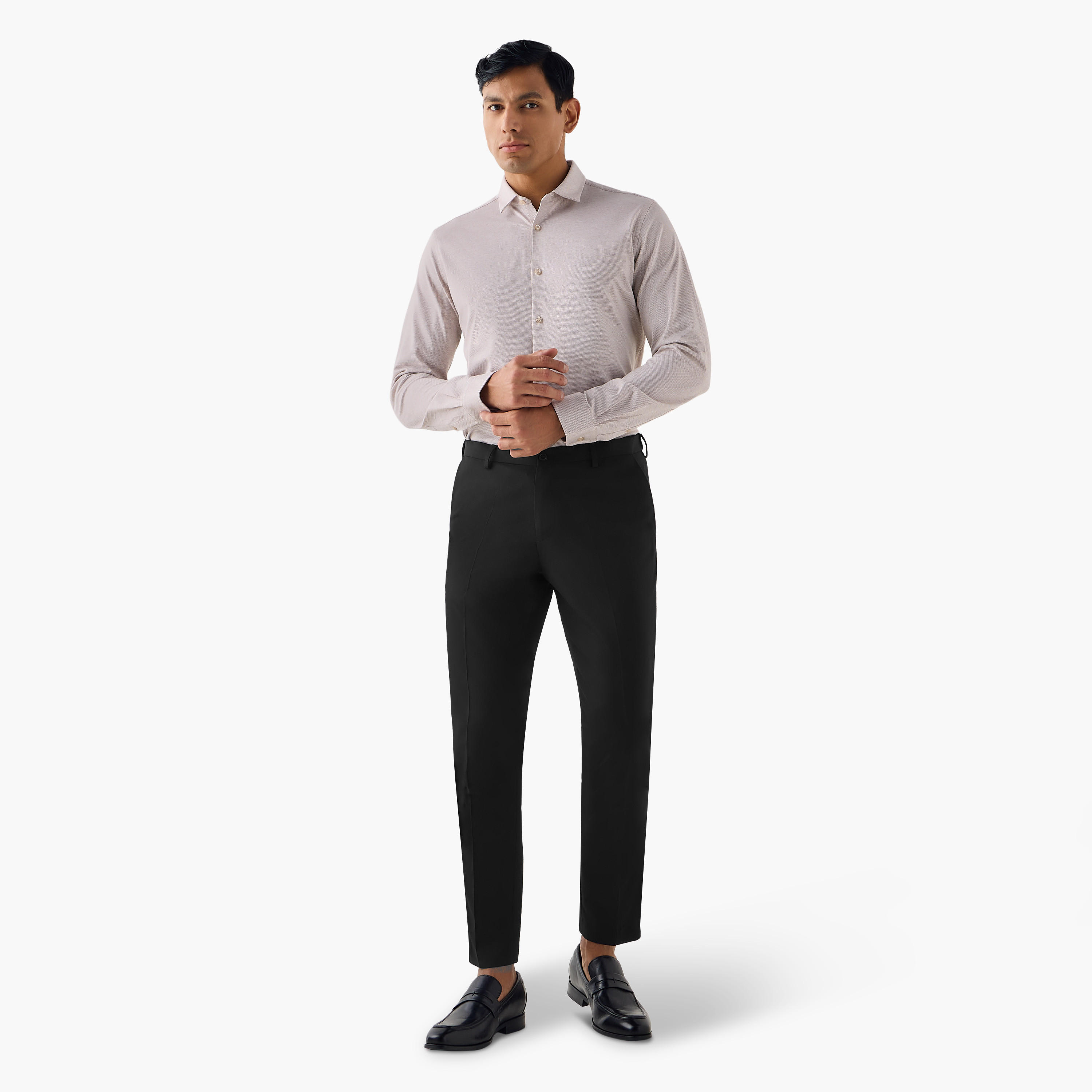 Slim Fit Textured Collared Shirt-men-clothing-shirts-image-2