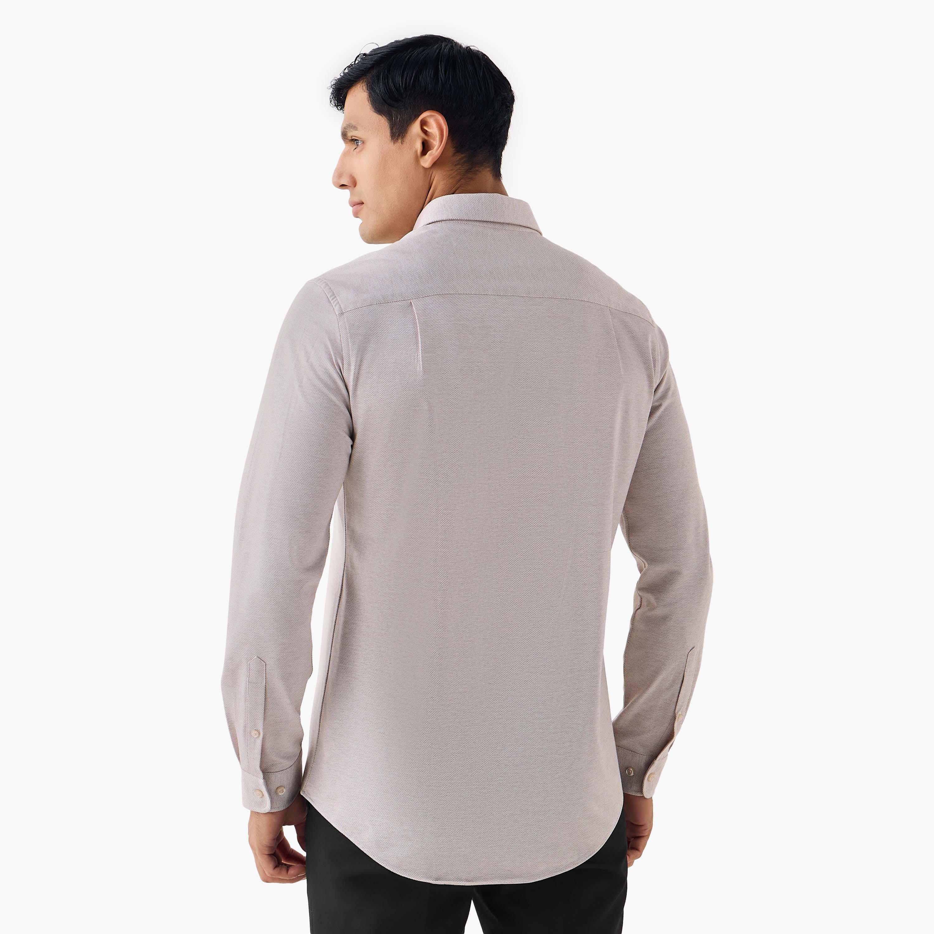 Slim Fit Textured Collared Shirt-men-clothing-shirts-image-3