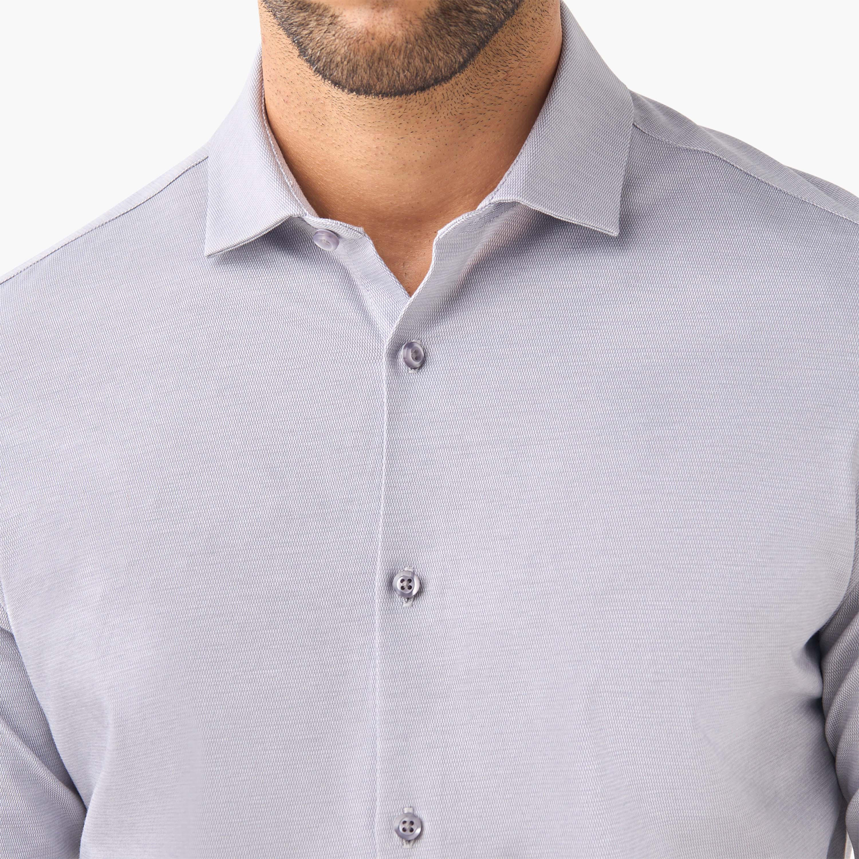 Slim Fit Dobby Shirt with Collar and Long Sleeves-men-clothing-shirts-image-4