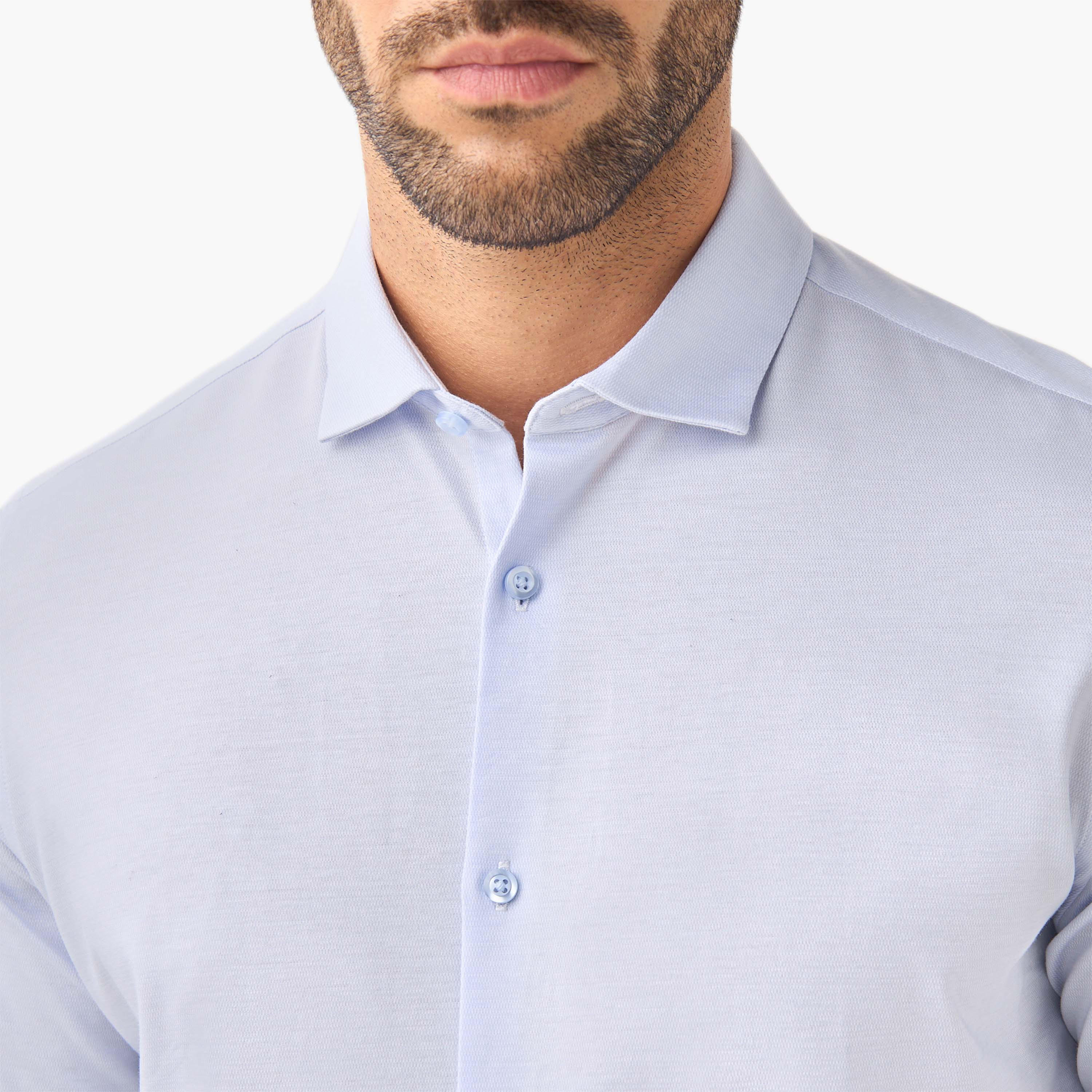 Slim Fit Dobby Shirt with Collar and Long Sleeves-men-clothing-shirts-image-4