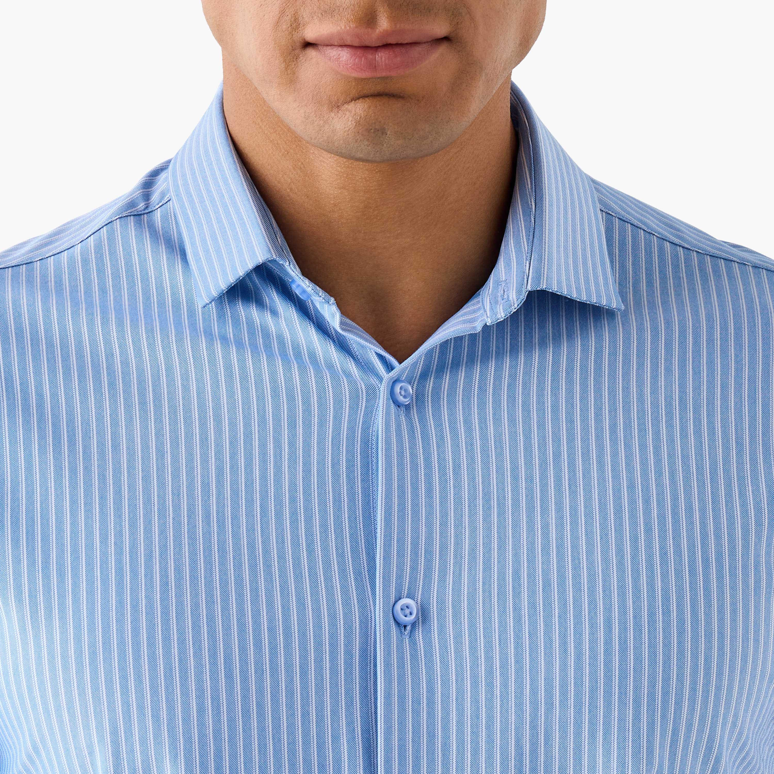 قميص مخطط بقصة سليم وياقة-men-clothing-shirts-image-2