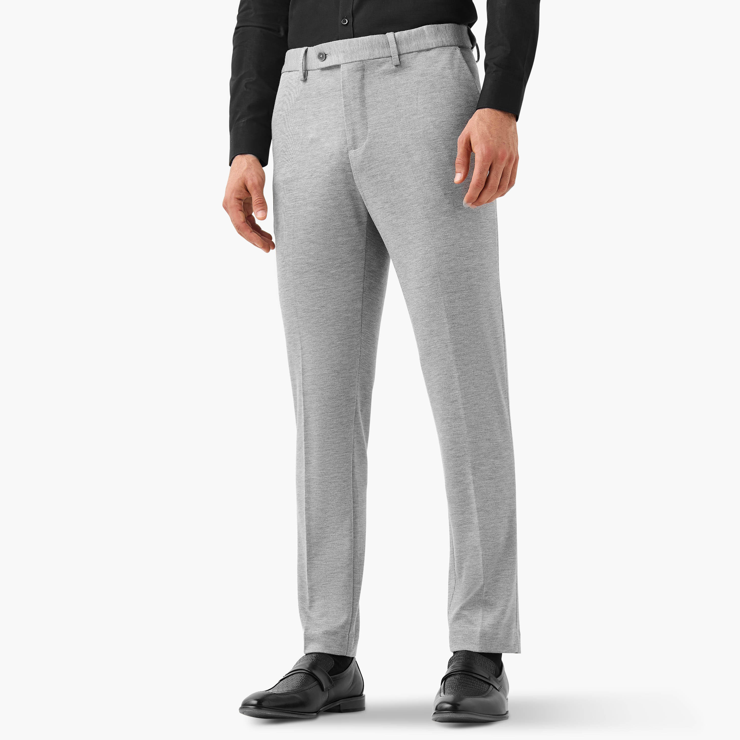 Men Slim Fit Flexi Waist Formal Trousers-men-clothing-bottoms-trousersandchinos-trousers-image-1