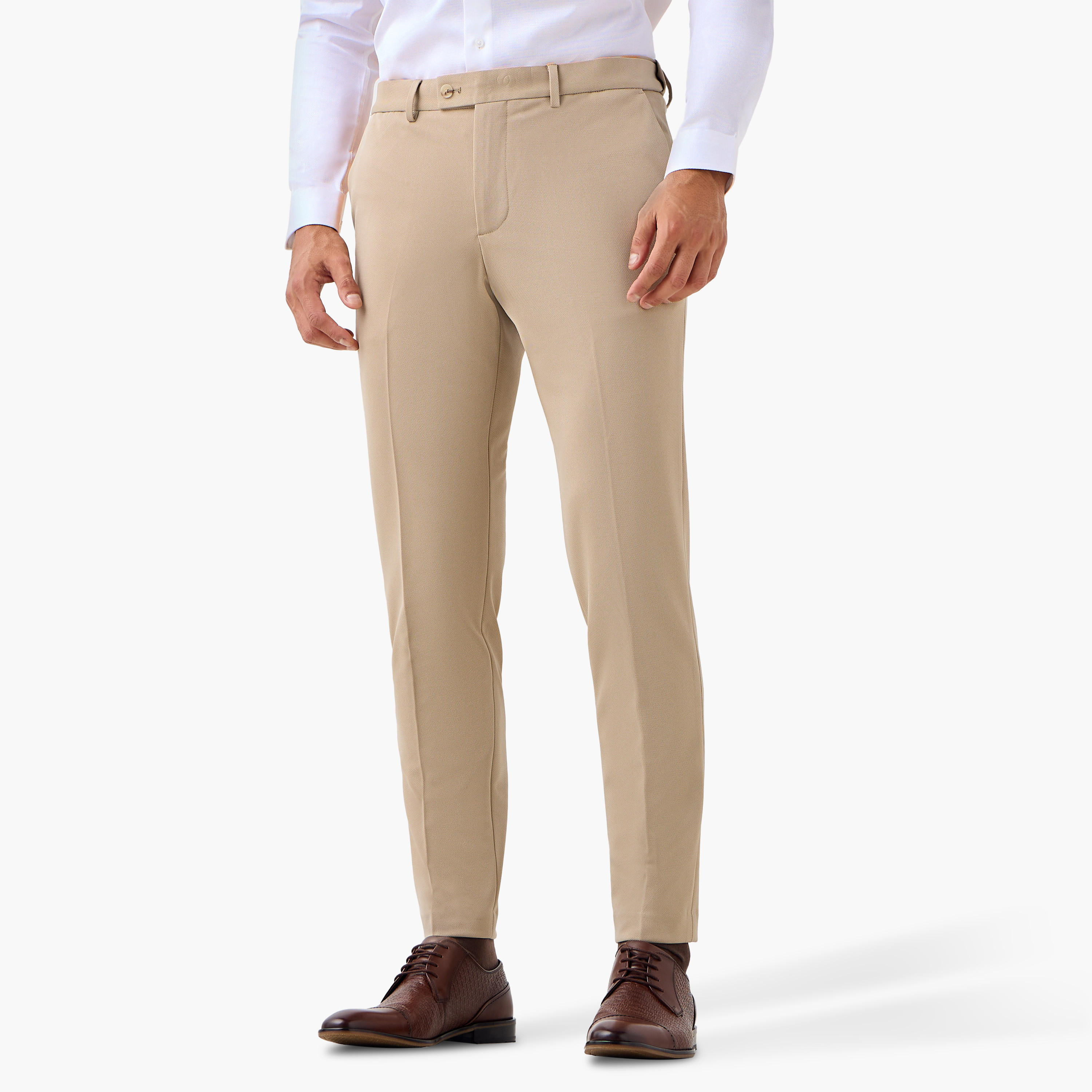 Men Slim Fit Flexi Waist Formal Trousers-men-clothing-bottoms-trousersandchinos-trousers-image-1