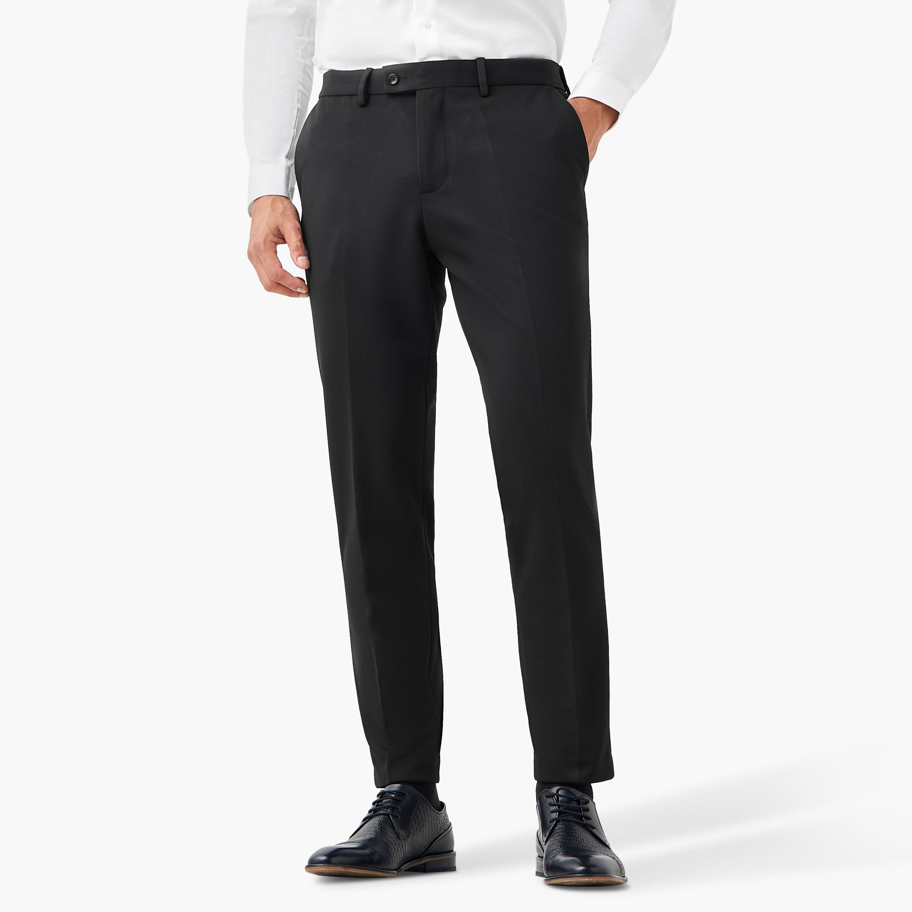 Men Slim Fit Flexi Waist Formal Trousers-men-clothing-bottoms-trousersandchinos-trousers-image-1