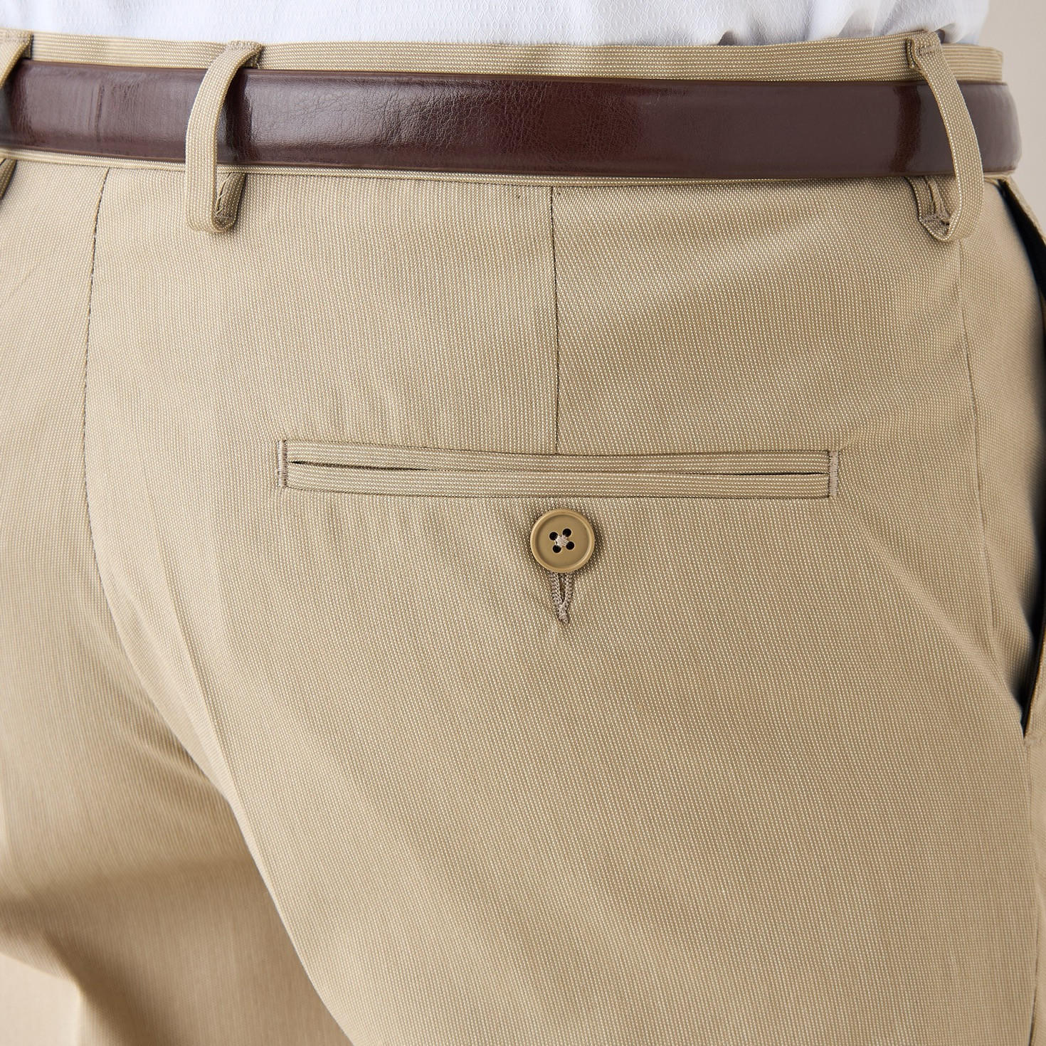 Slim Fit Belted Flexi Waist Trousers with Pockets-men-clothing-bottoms-trousersandchinos-trousers-image-5