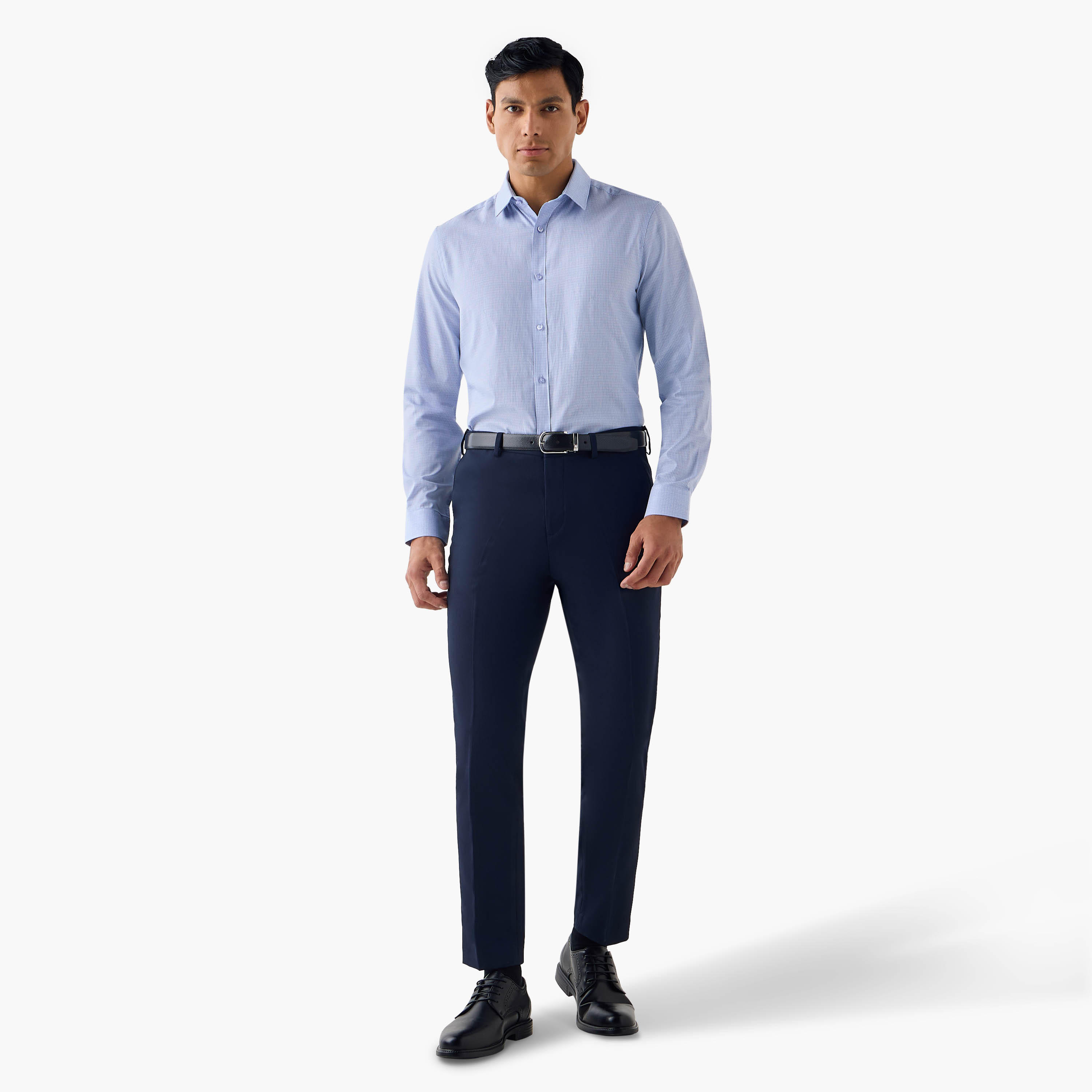 قميص كاروهات بقصّة عادية وياقة عادية-men-clothing-shirts-image-4