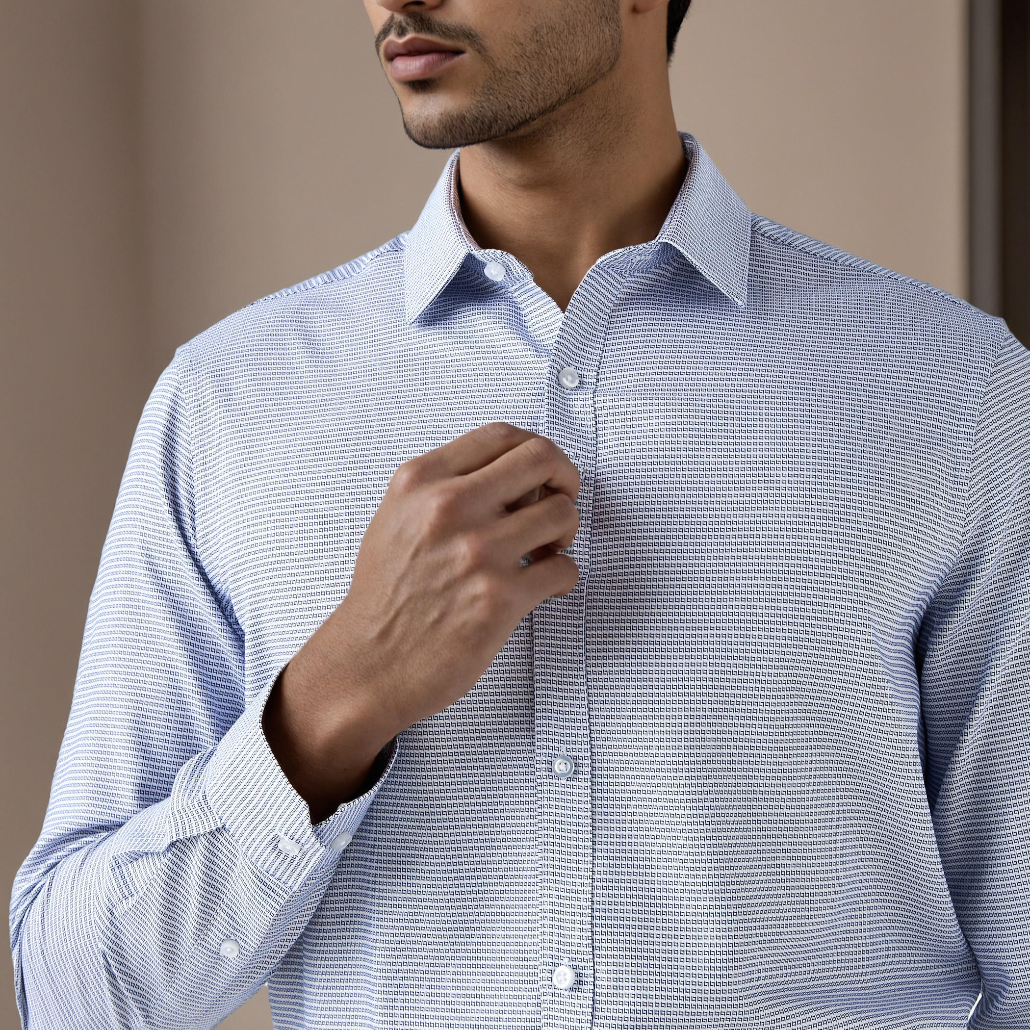 Regular Fit Checked Collared Shirt-men-clothing-shirts-image-5