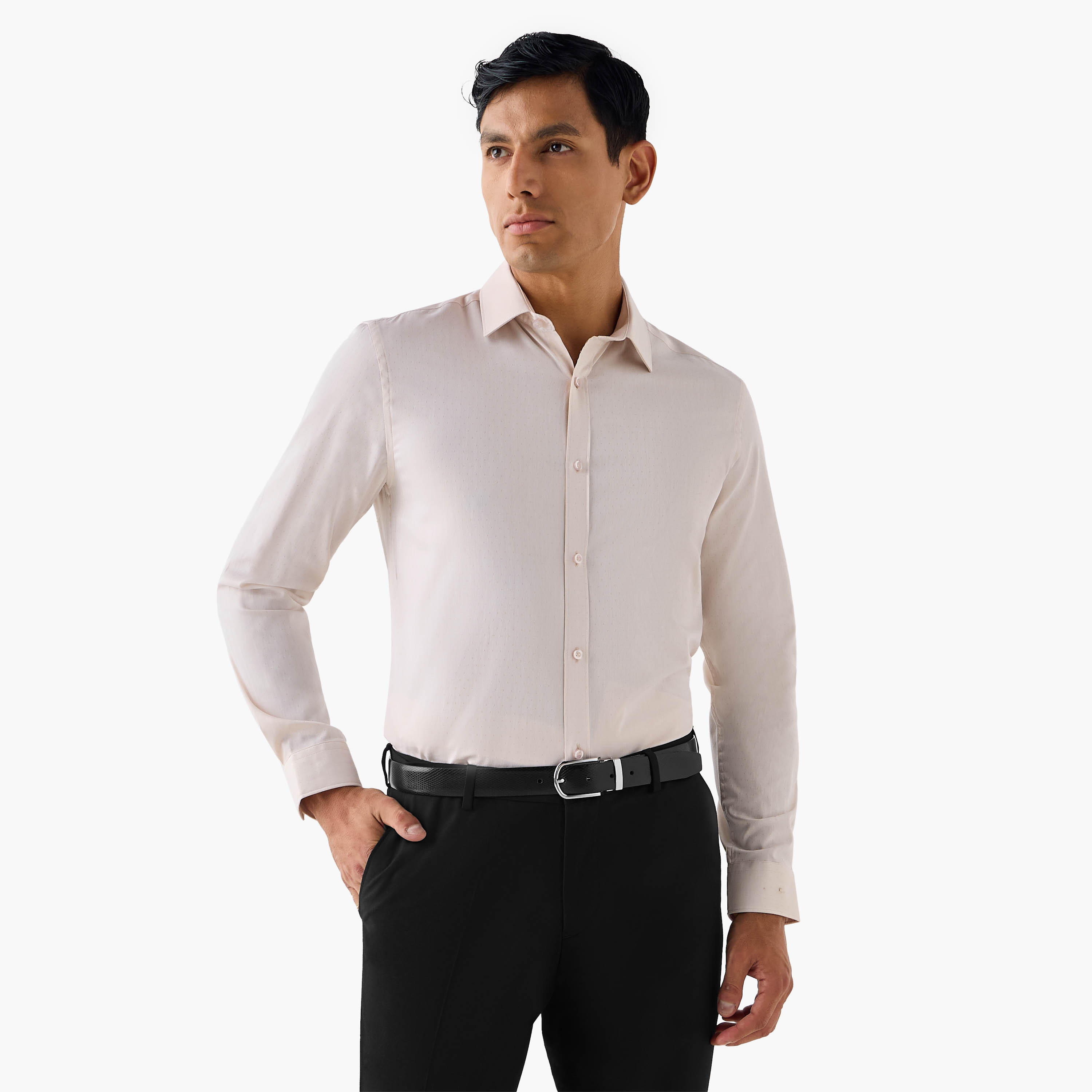 Regular Fit Textured Collared Shirt-men-clothing-shirts-image-1