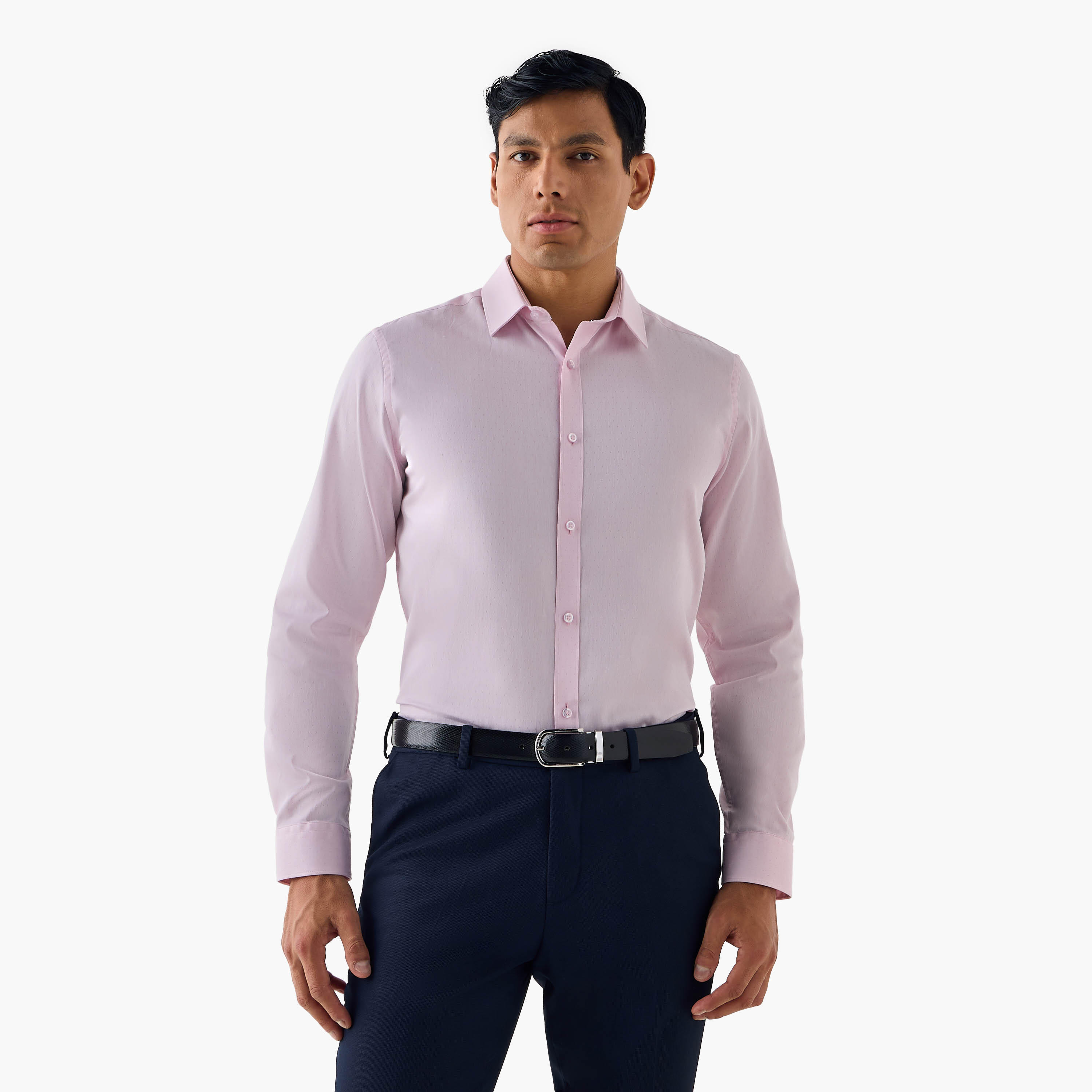 Regular Fit Textured Collared Shirt-men-clothing-shirts-image-1