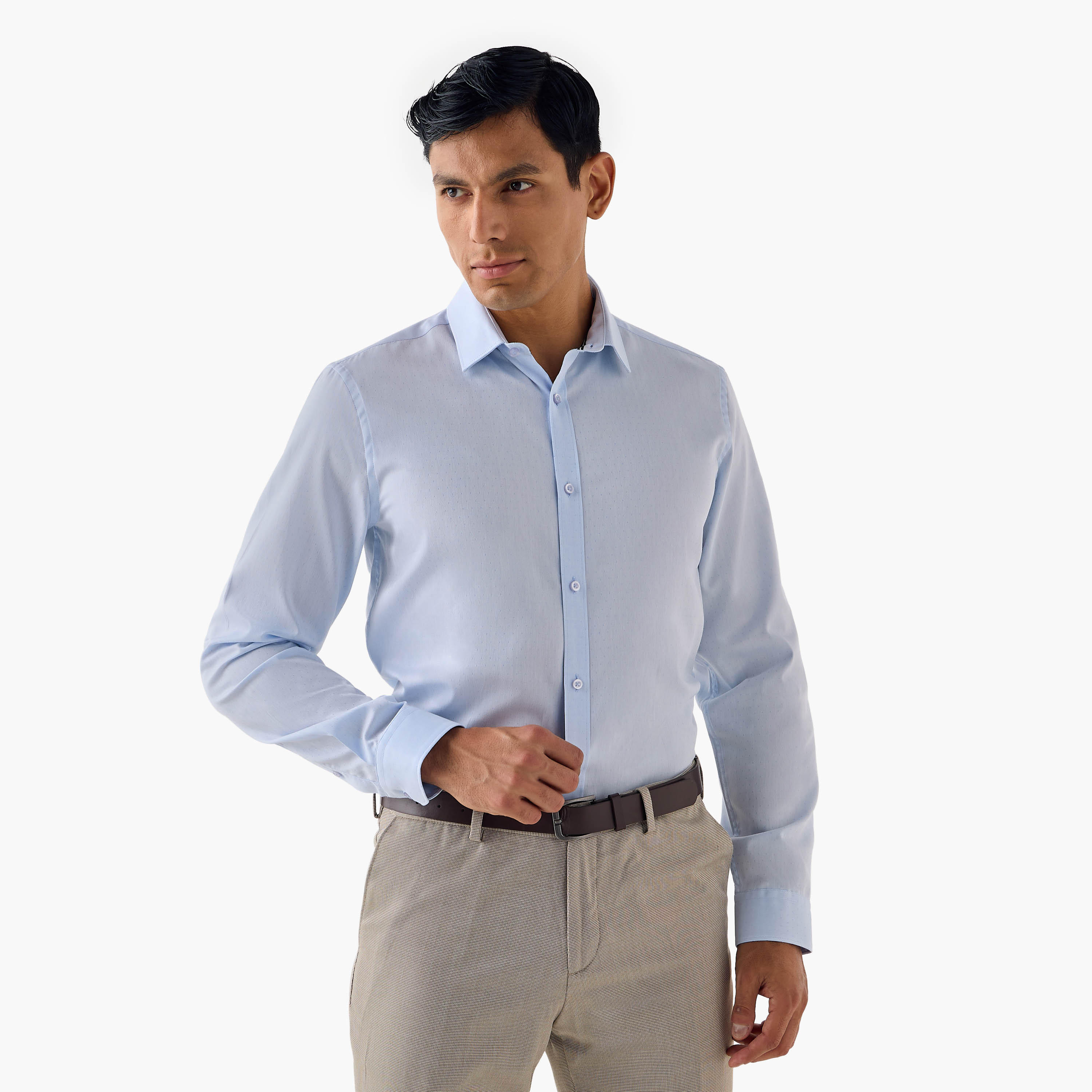 Regular Fit Textured Collared Shirt-men-clothing-shirts-image-1