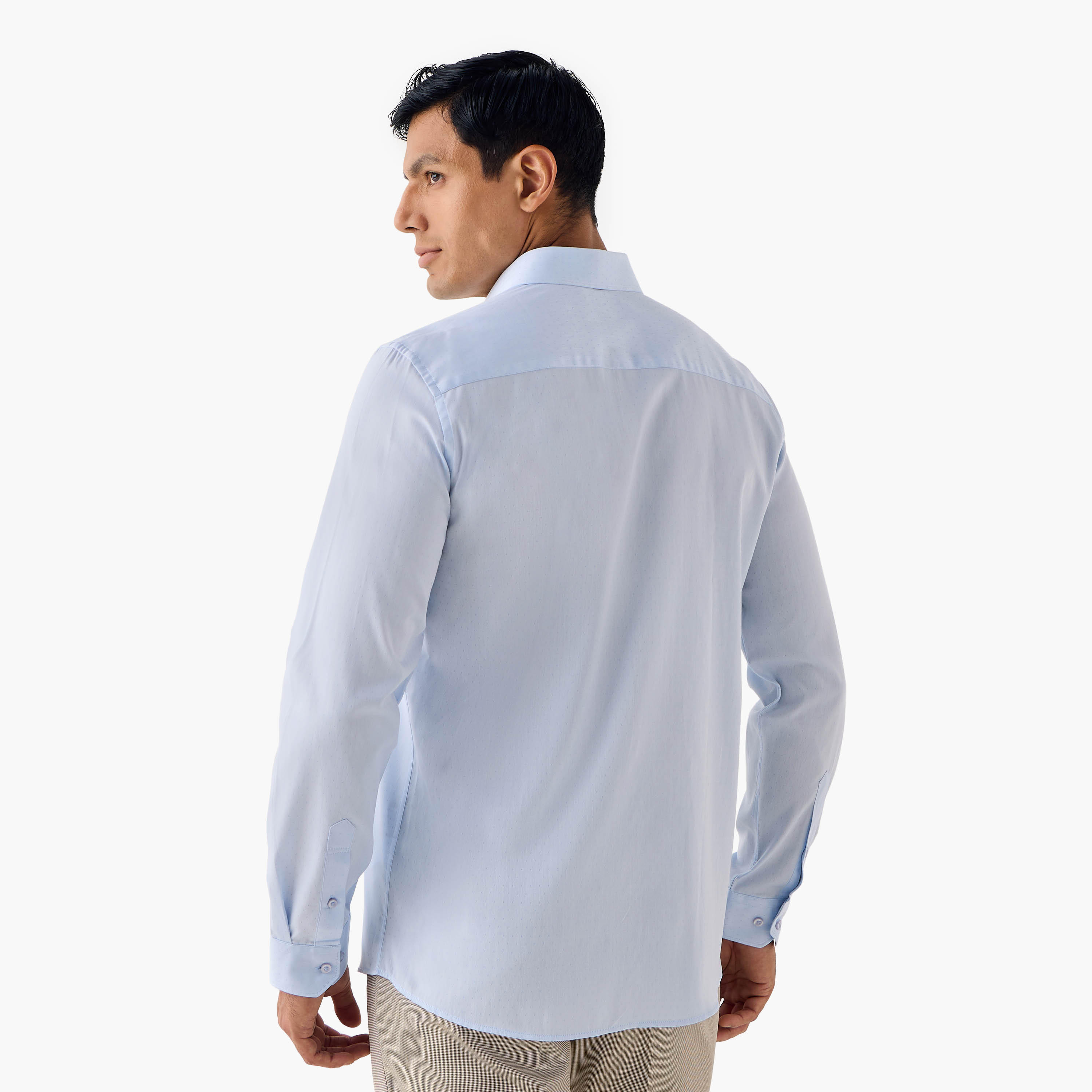 Regular Fit Textured Collared Shirt-men-clothing-shirts-image-3