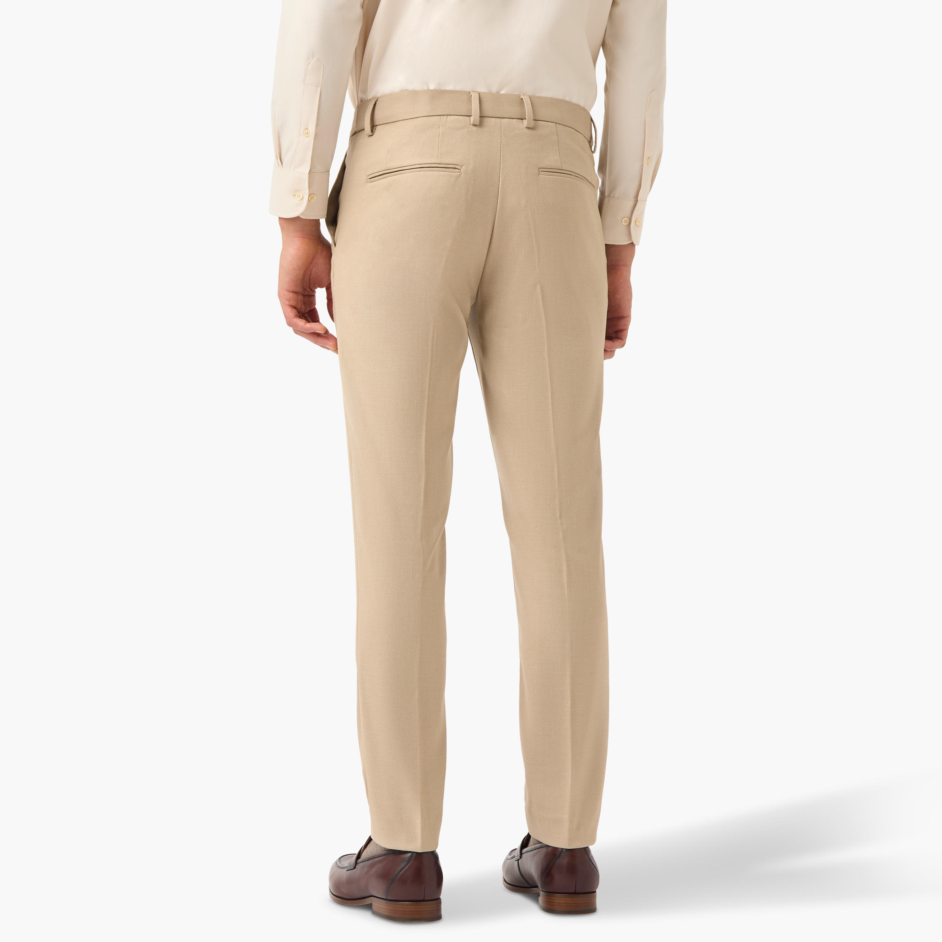 Slim Fit Dobby Textured Flexi Waist Trousers-men-clothing-bottoms-trousersandchinos-trousers-image-3
