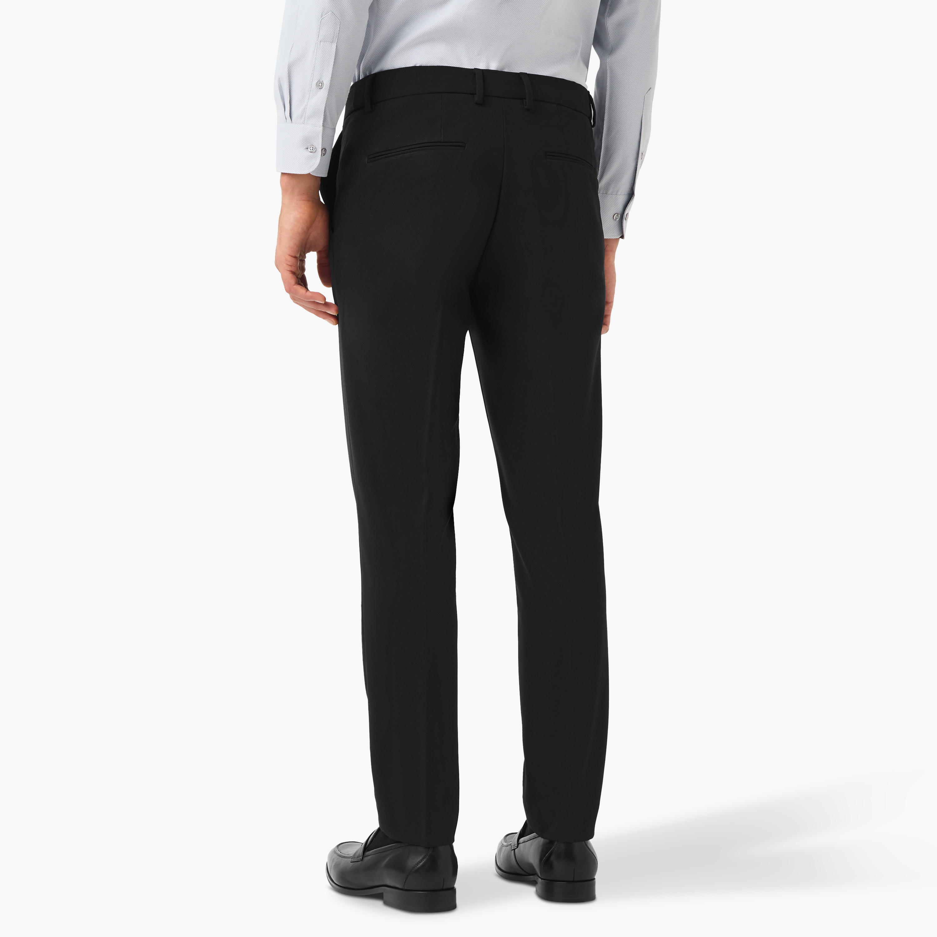 Slim Fit Dobby Textured Flexi Waist Trousers-men-clothing-bottoms-trousersandchinos-trousers-image-2
