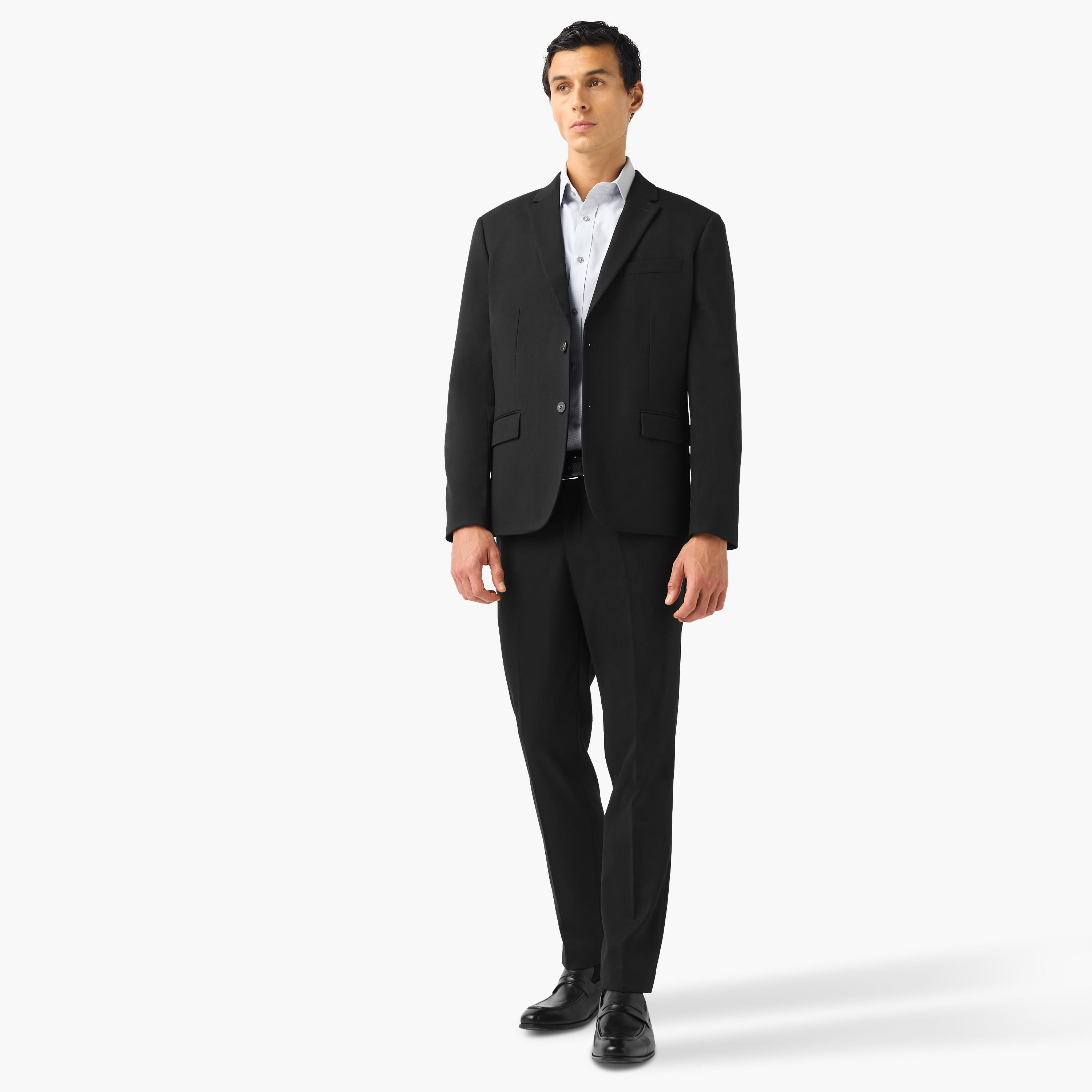 Slim Fit Dobby Textured Flexi Waist Trousers-men-clothing-bottoms-trousersandchinos-trousers-image-5