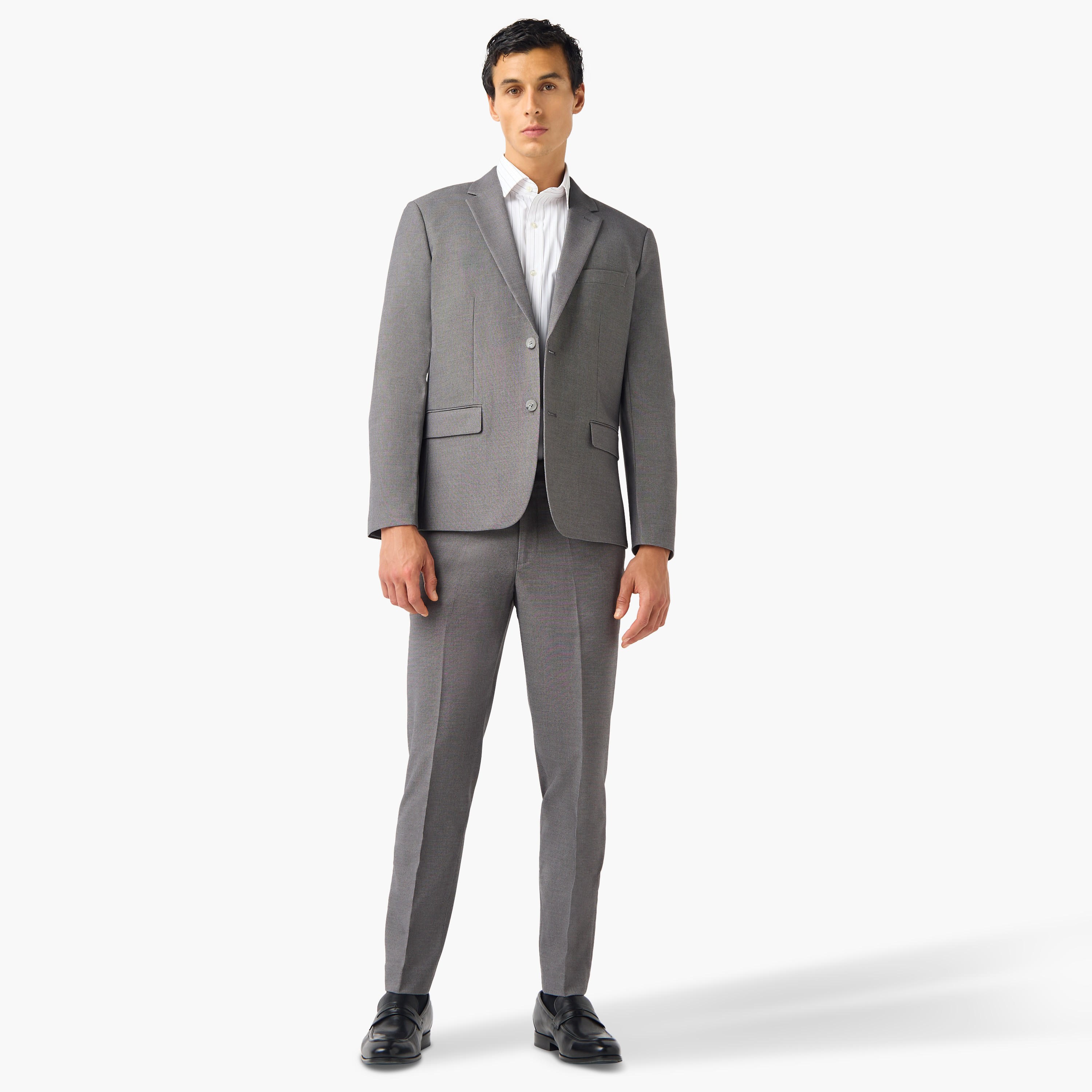Slim Fit Dobby Textured Flexi Waist Trousers-men-clothing-bottoms-trousersandchinos-trousers-image-5