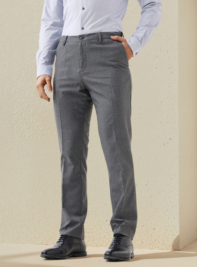 Textured Regular Fit Pants with Flexi Waist-men-clothing-bottoms-trousersandchinos-trousers-image-1