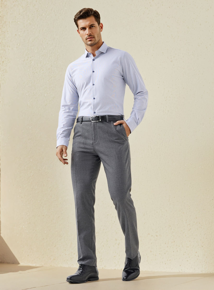 Textured Regular Fit Pants with Flexi Waist-men-clothing-bottoms-trousersandchinos-trousers-image-2