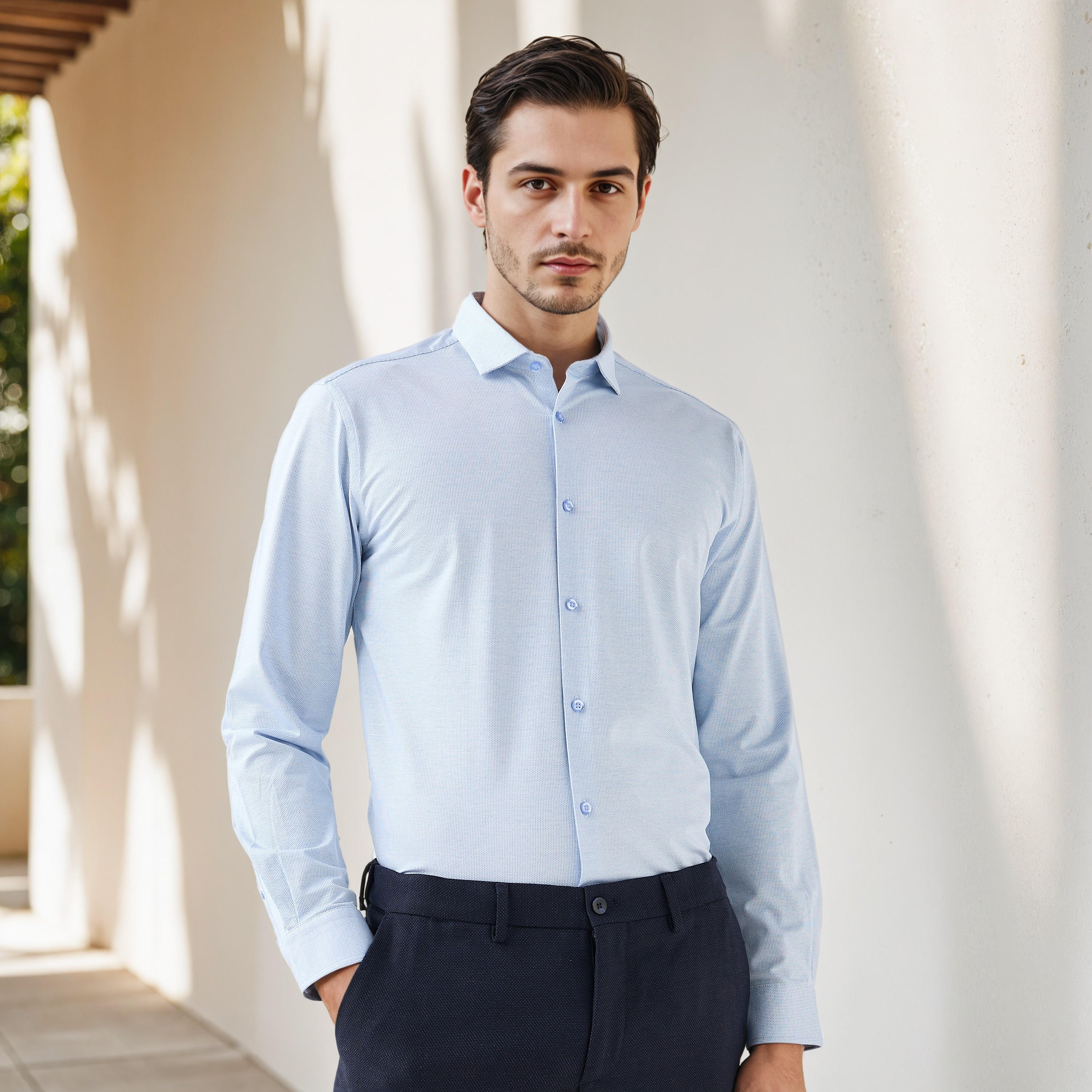 Regular Fit Dobby Shirt-men-clothing-shirts-image-1