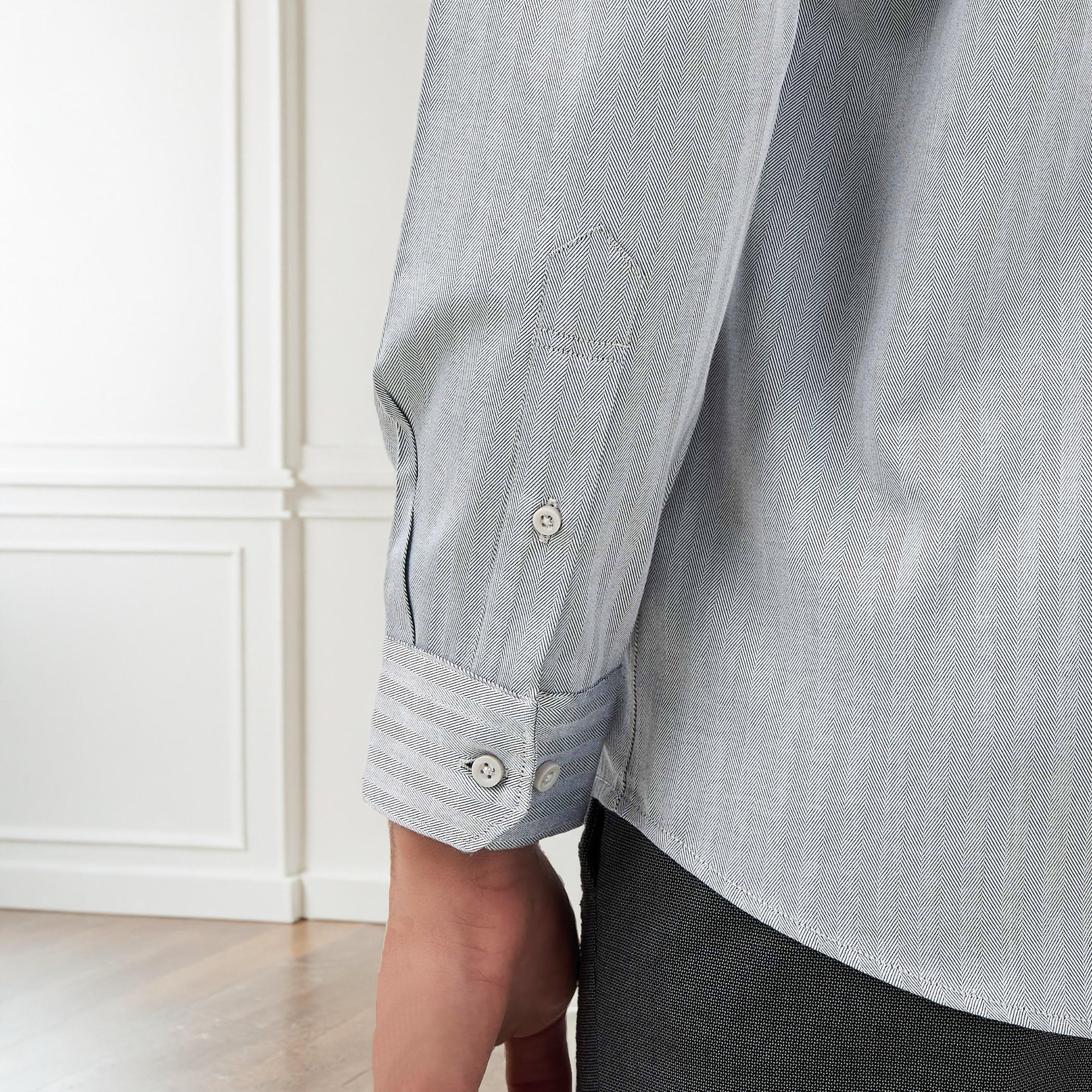 Regular Fit Textured Collared Shirt with Long Sleeves-men-clothing-shirts-image-5