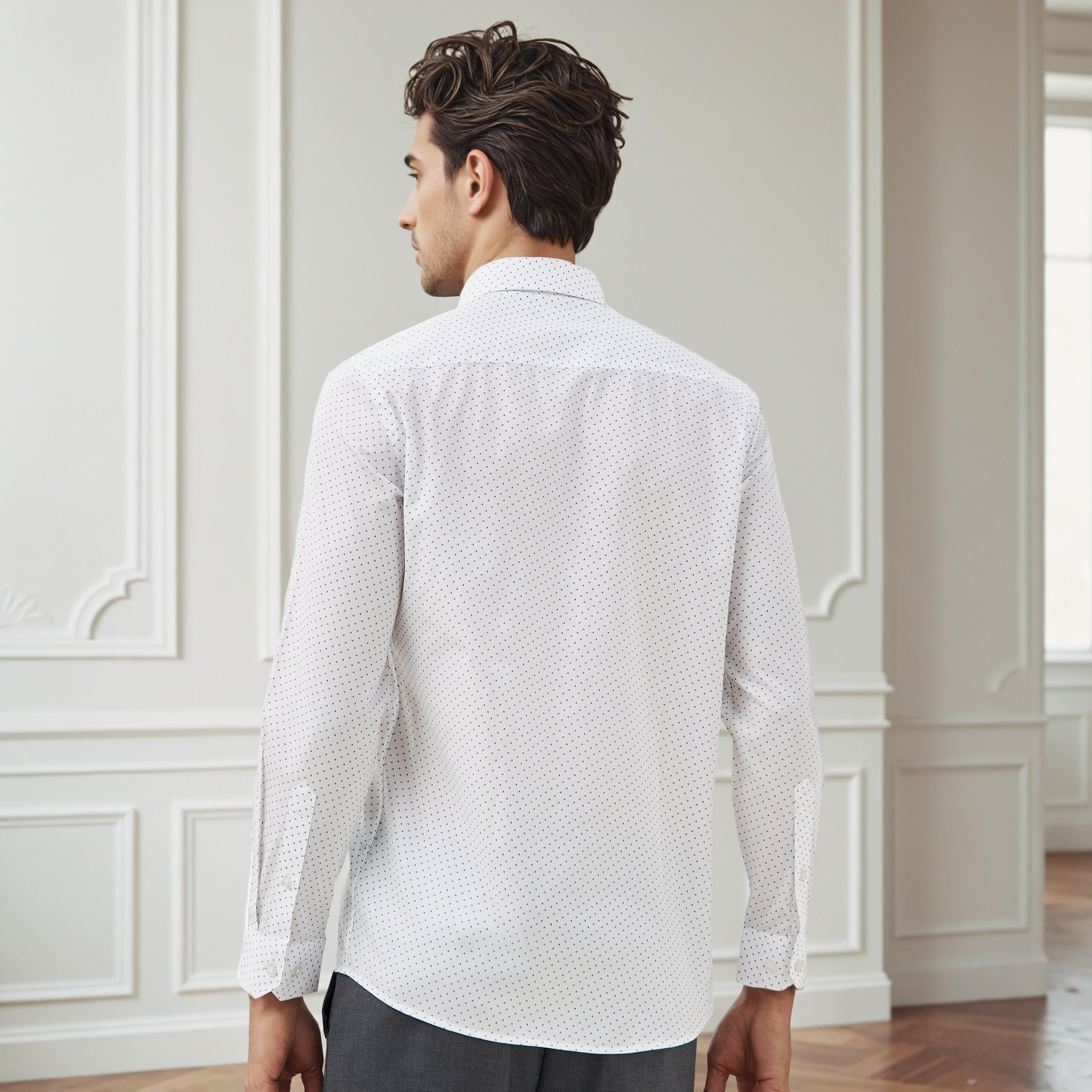 Regular Fit Printed Collared Shirt with Long Sleeves-men-clothing-shirts-image-3