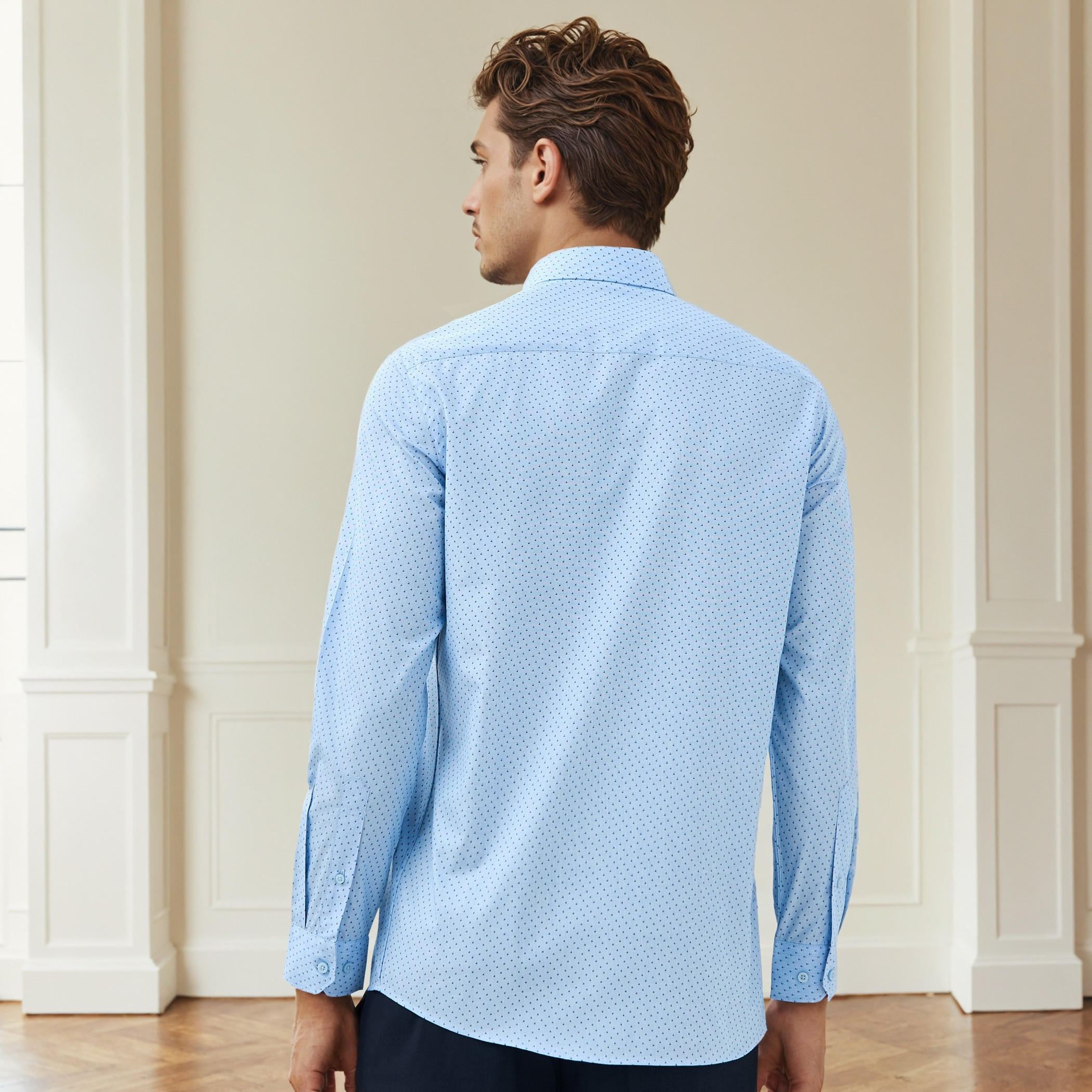 Regular Fit Printed Collared Shirt with Long Sleeves-men-clothing-shirts-image-2