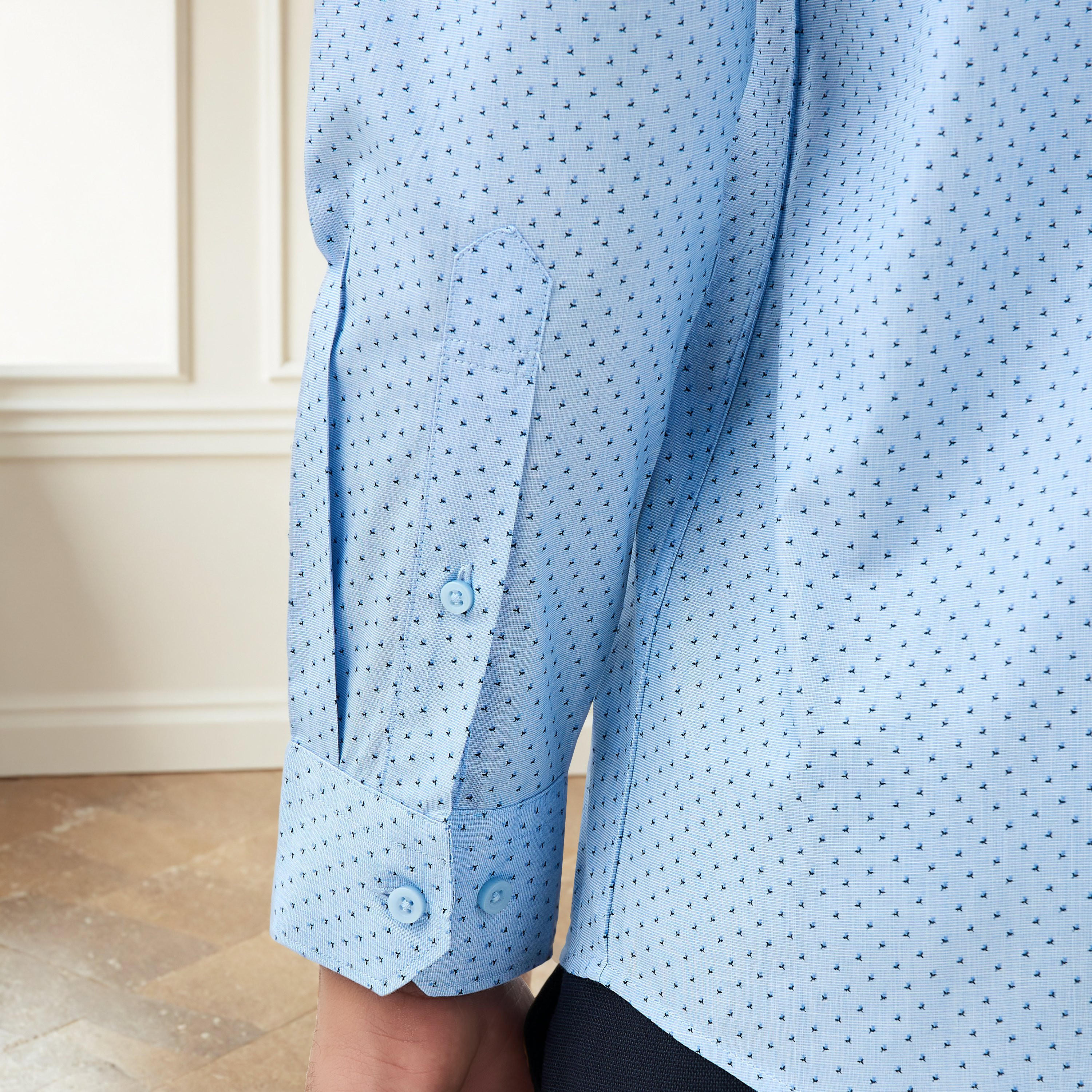Regular Fit Printed Collared Shirt with Long Sleeves-men-clothing-shirts-image-4