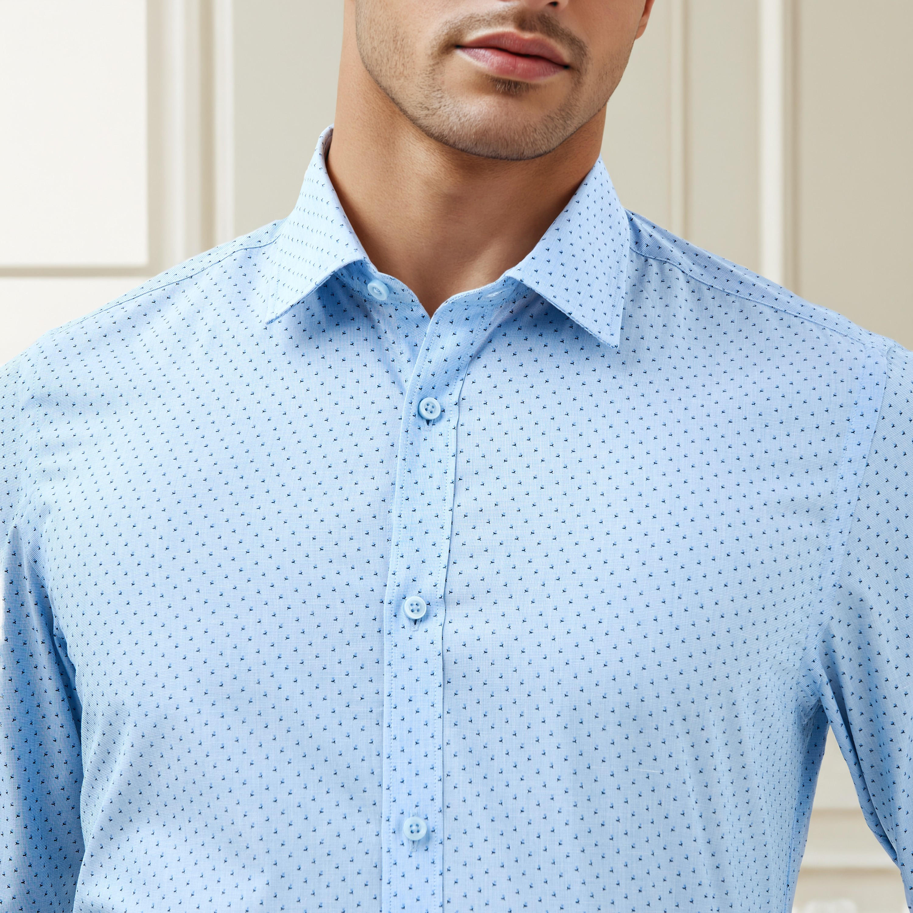 Regular Fit Printed Collared Shirt with Long Sleeves-men-clothing-shirts-image-5