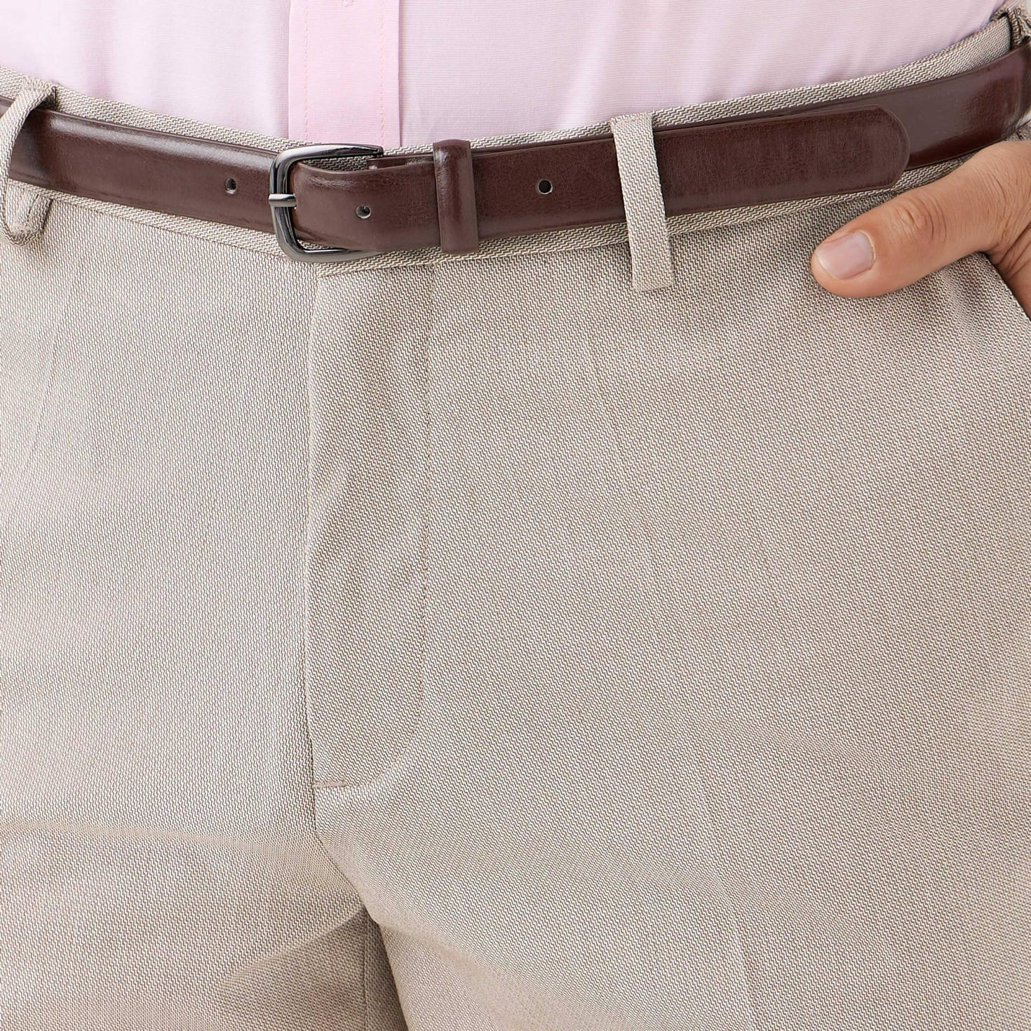 Men Slim Fit Polyester Blend Flexi Waist Formal Trousers-men-clothing-bottoms-trousersandchinos-trousers-image-4