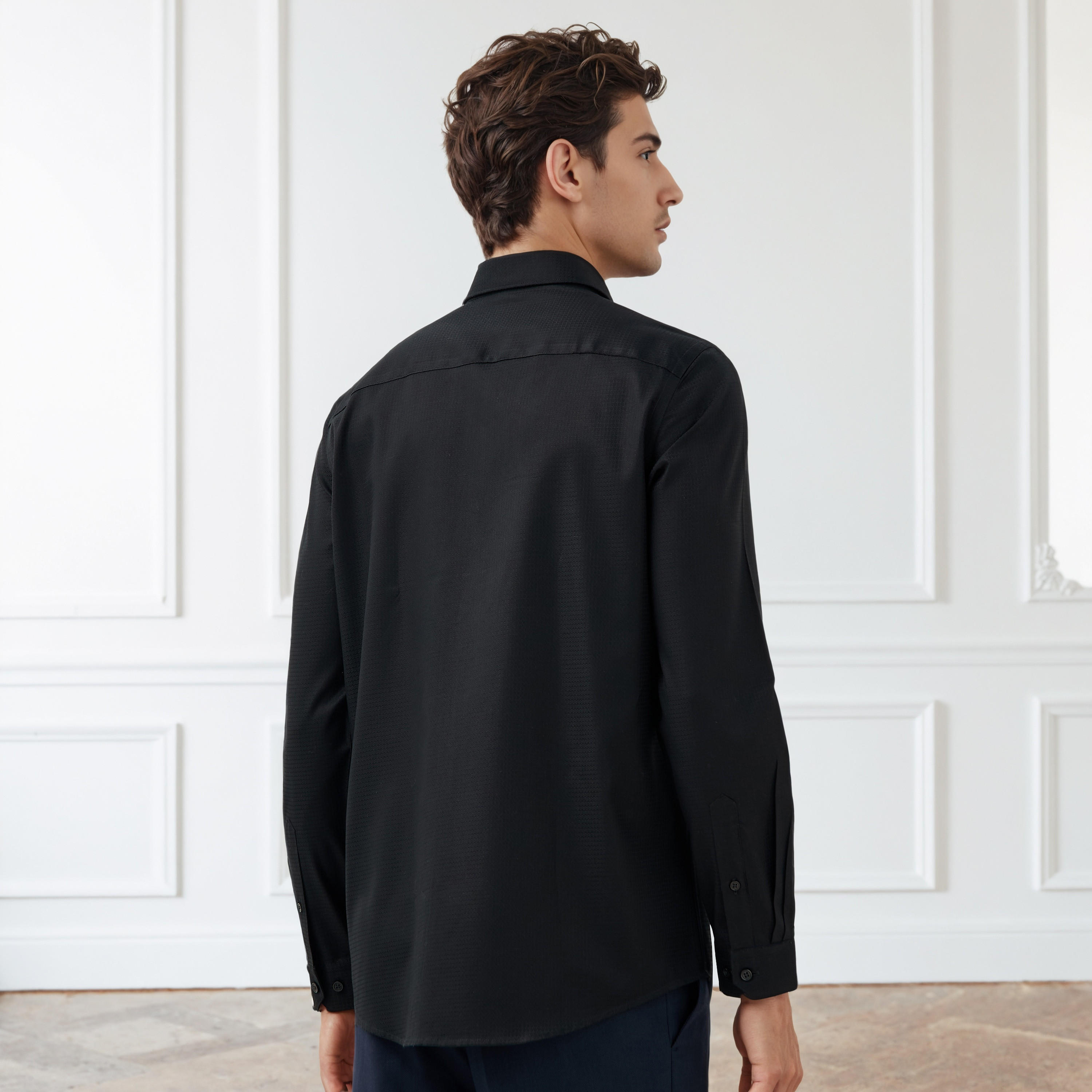 قميص دوبي بقصة عادية وياقة-men-clothing-shirts-image-3