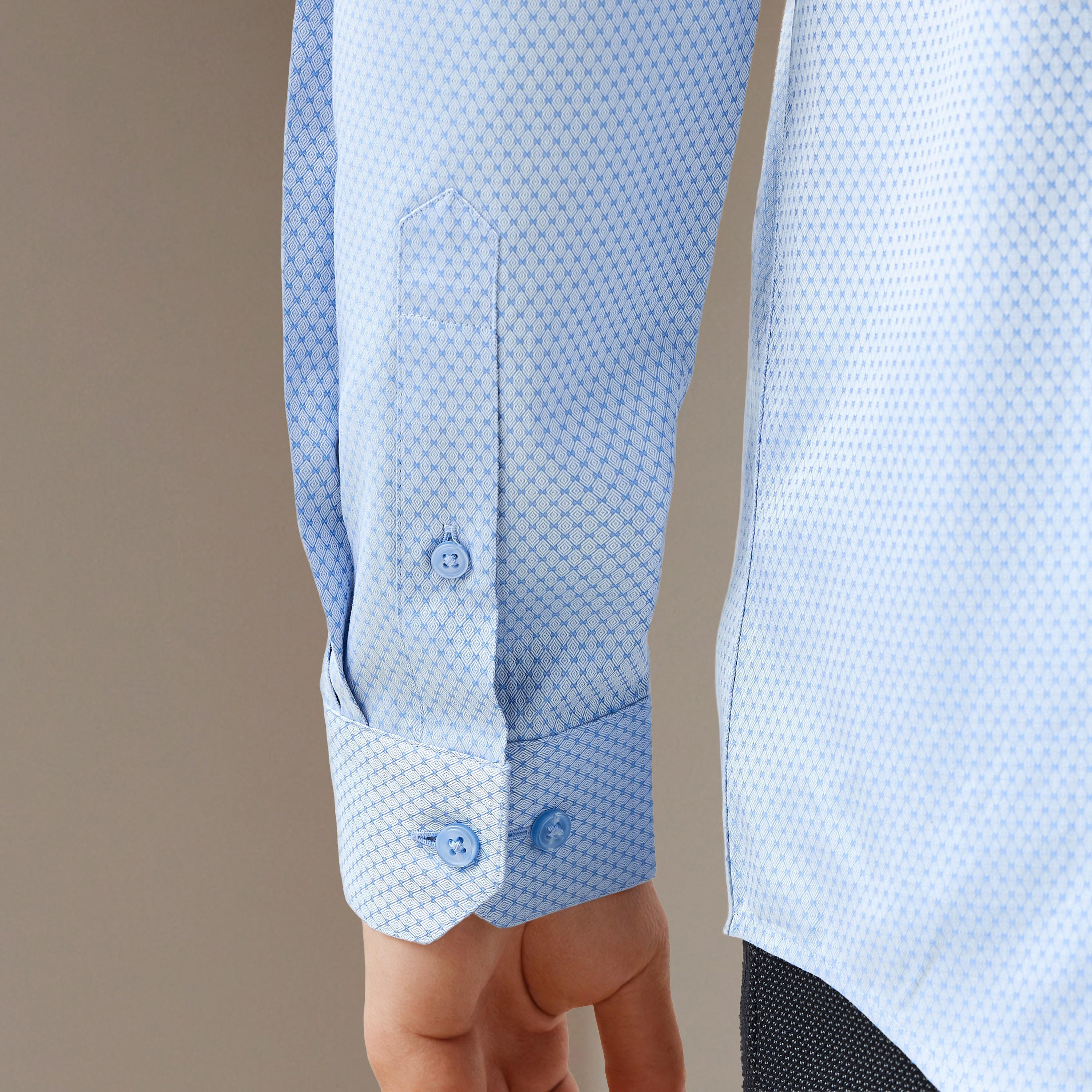 Regular Fit Dobby Shirt with Collar-men-clothing-shirts-image-5