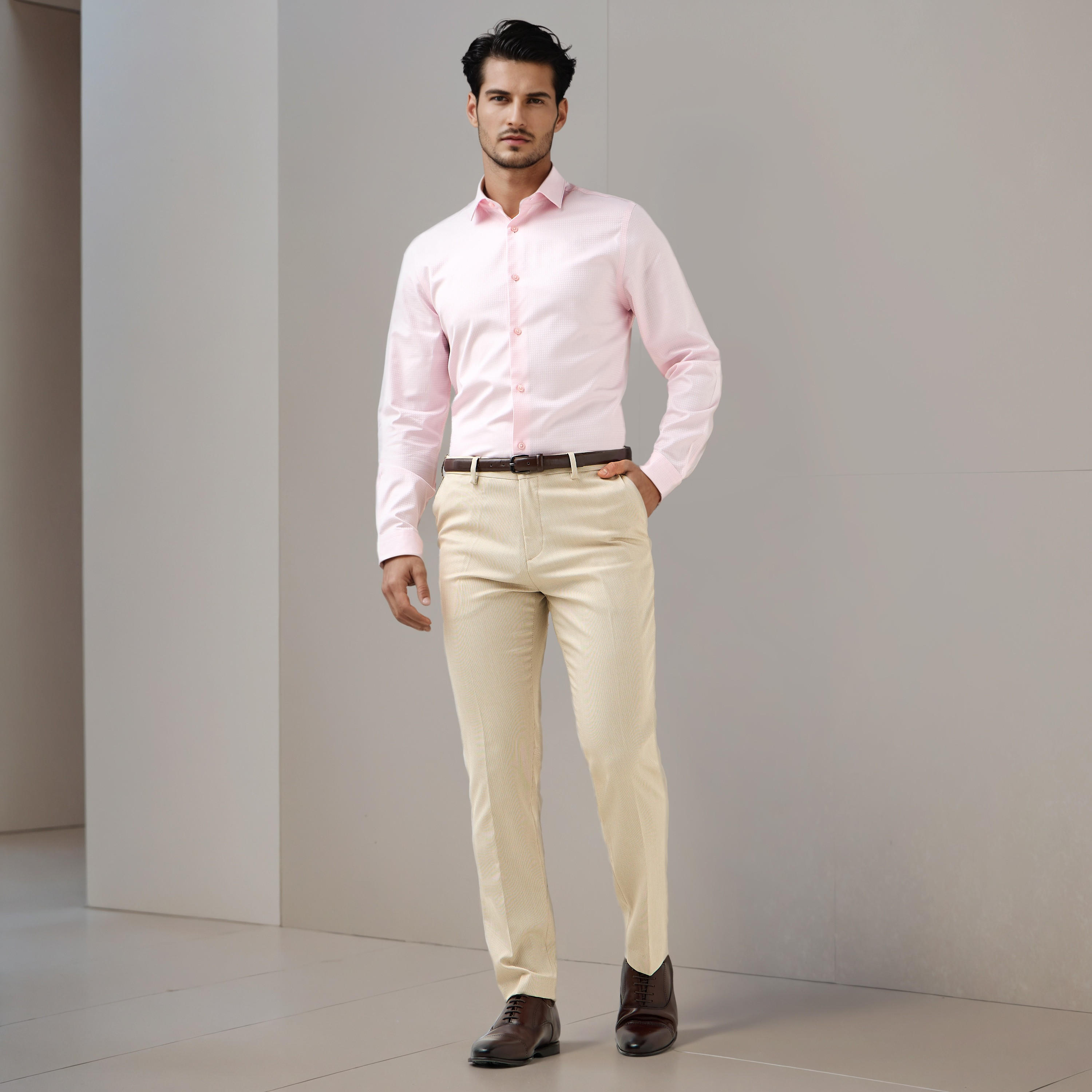 قميص دوبي بقصة عادية وياقة-men-clothing-shirts-image-4