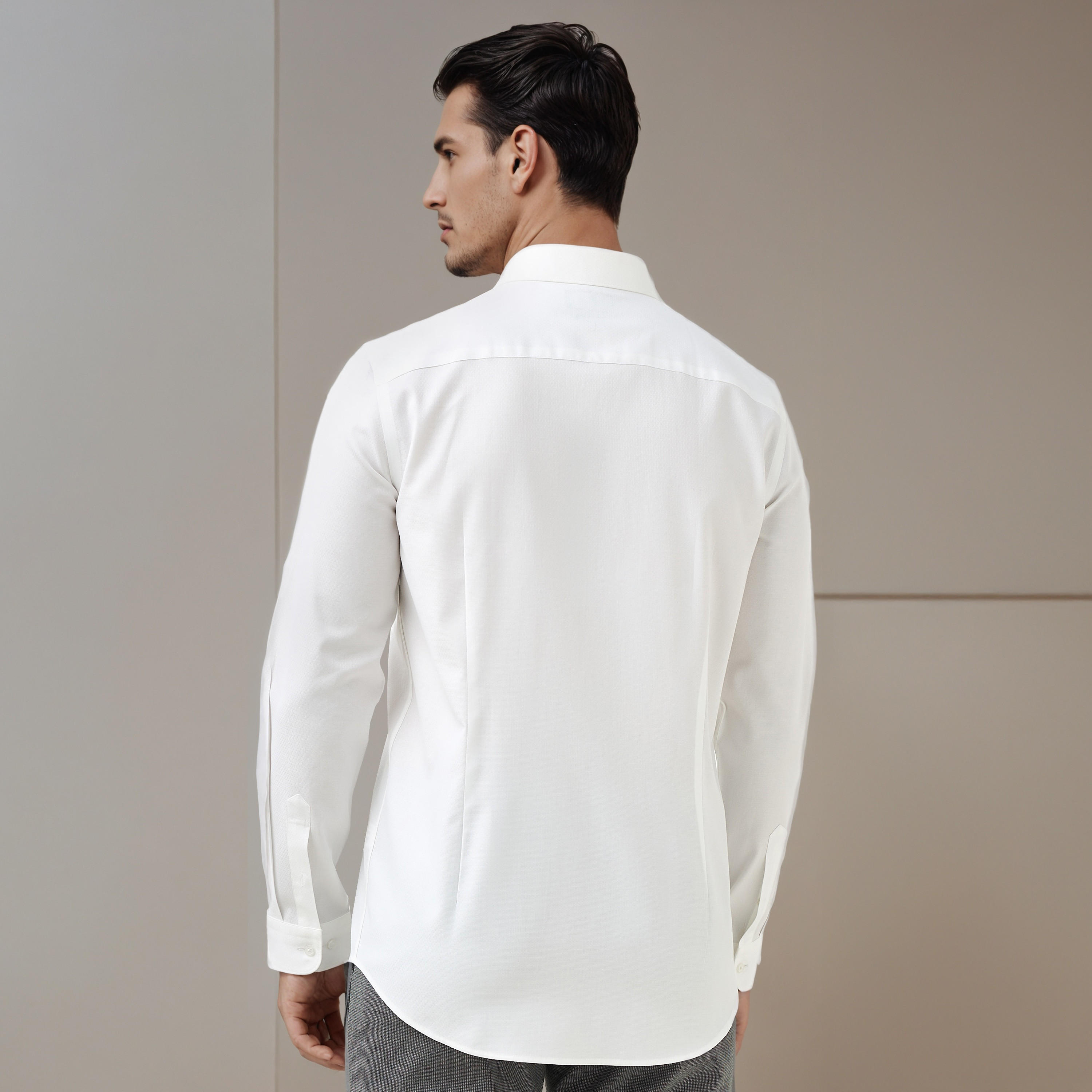 قميص دوبي بقصة ضيقة وياقة-men-clothing-shirts-image-3