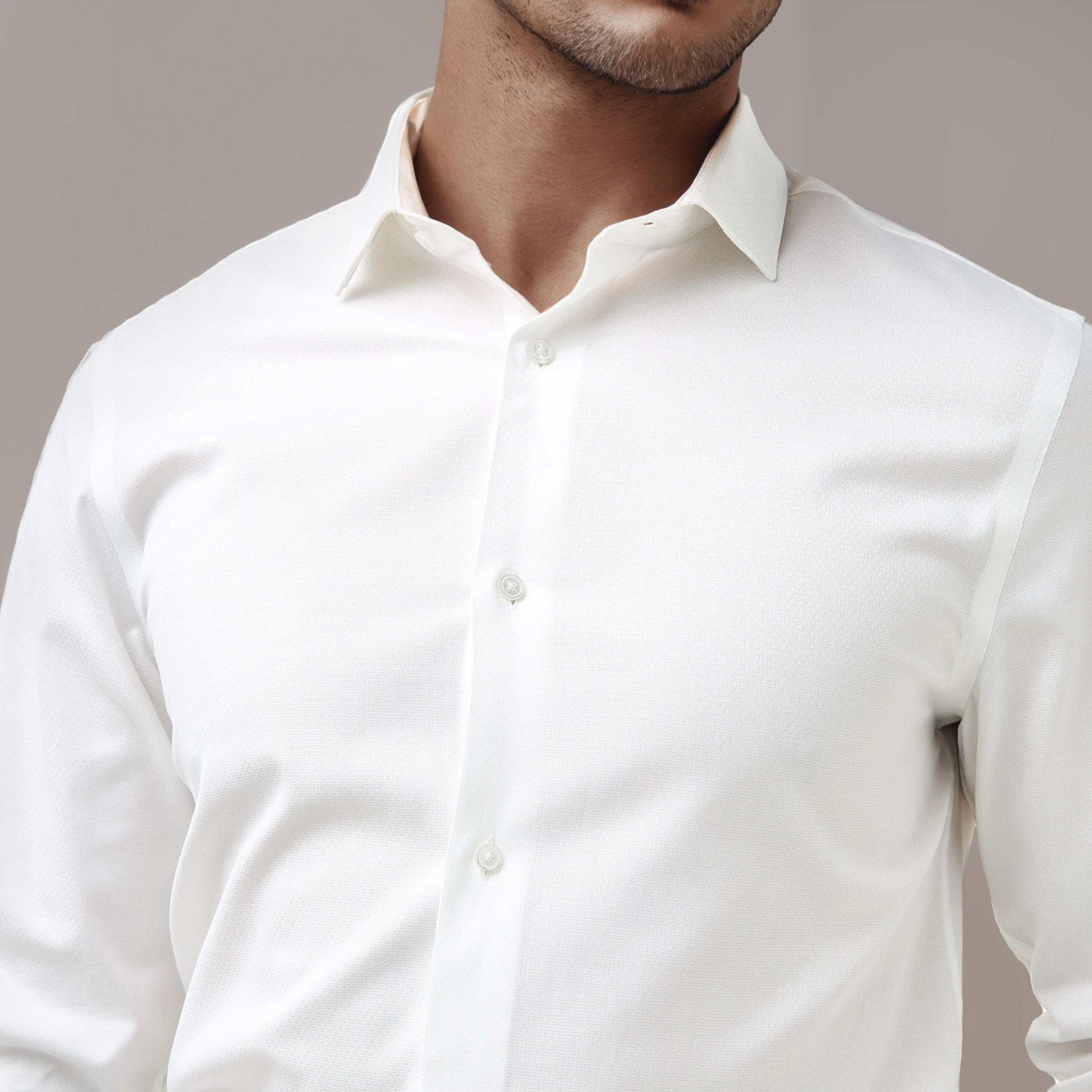 قميص دوبي بقصة ضيقة وياقة-men-clothing-shirts-image-4