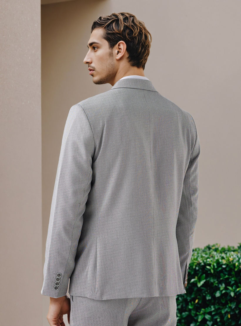 بليزر دوبي بارز الملمس بجيب فردي على الصدر-men-winterwear-jacketsandblazers-image-3