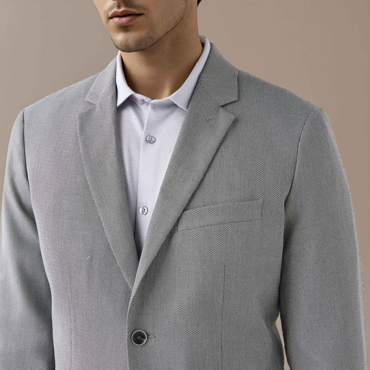 بليزر دوبي بارز الملمس بجيب فردي على الصدر-men-winterwear-jacketsandblazers-image-4