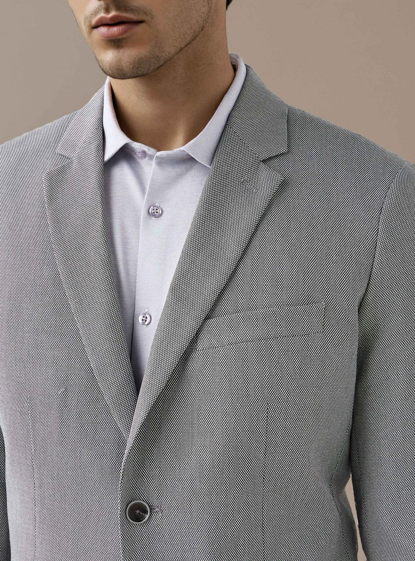 بليزر دوبي بارز الملمس بجيب فردي على الصدر-men-winterwear-jacketsandblazers-image-4