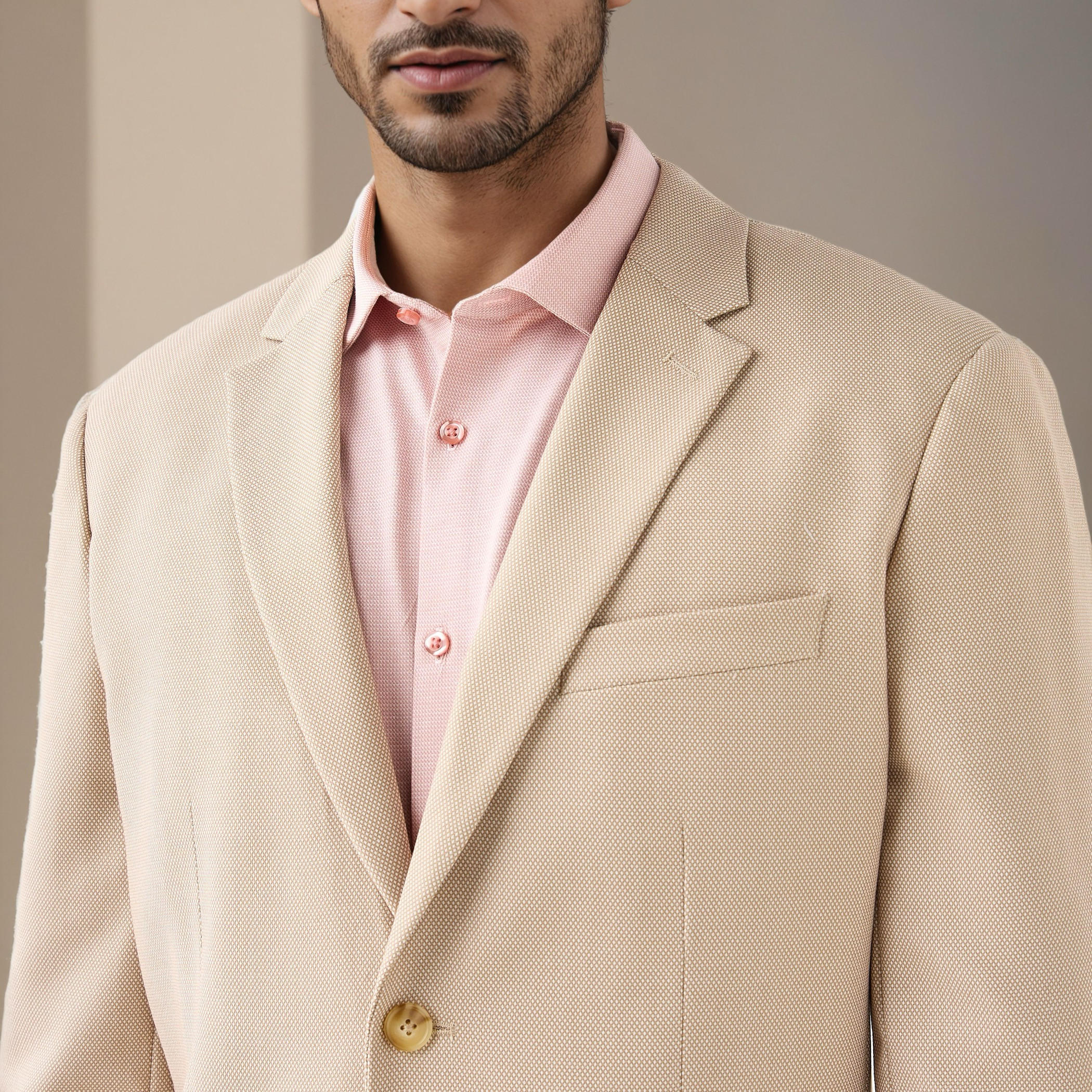 Textured Single Breasted Dobby Blazer-men-winterwear-jacketsandblazers-image-4