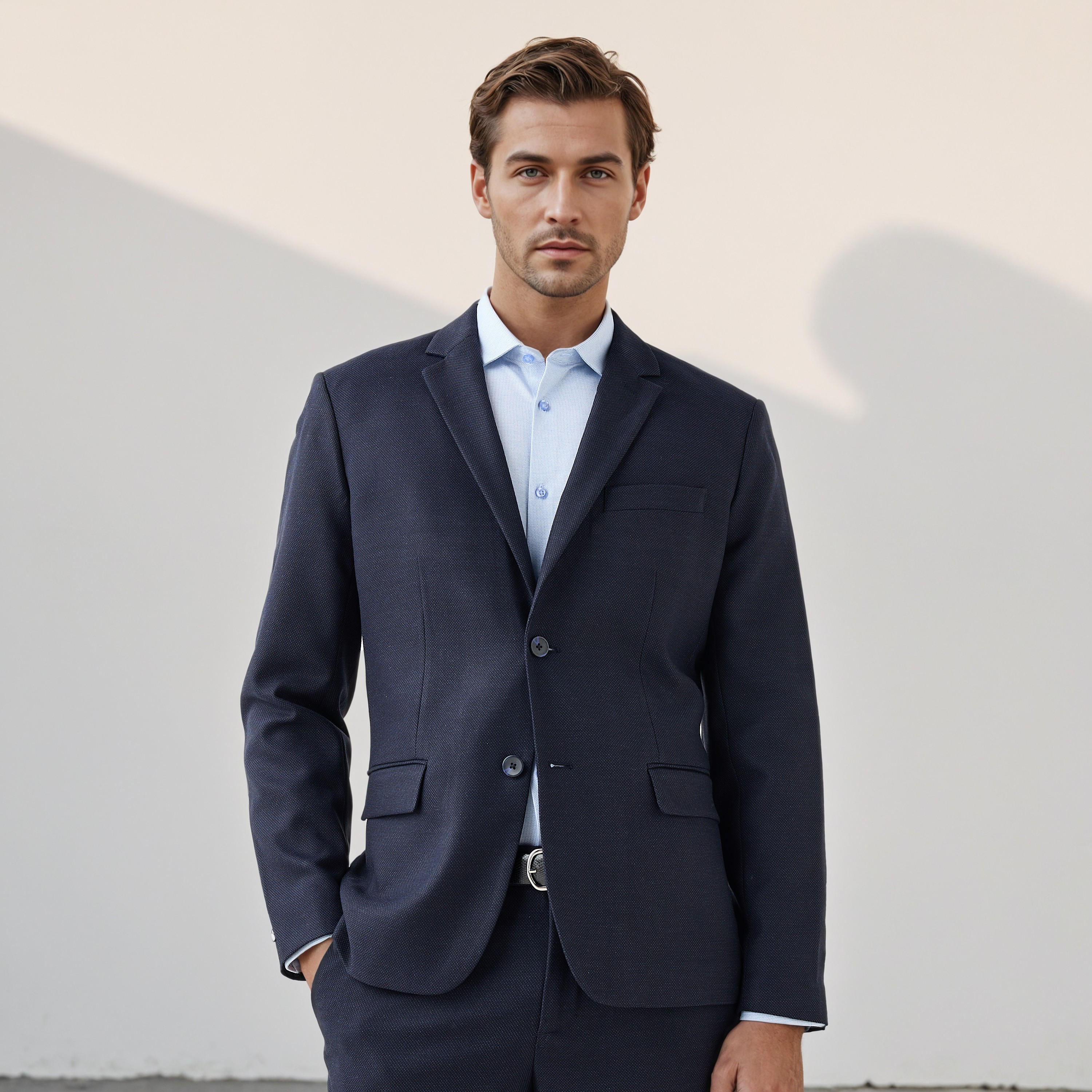 Textured Single Breasted Dobby Blazer-men-winterwear-jacketsandblazers-image-1
