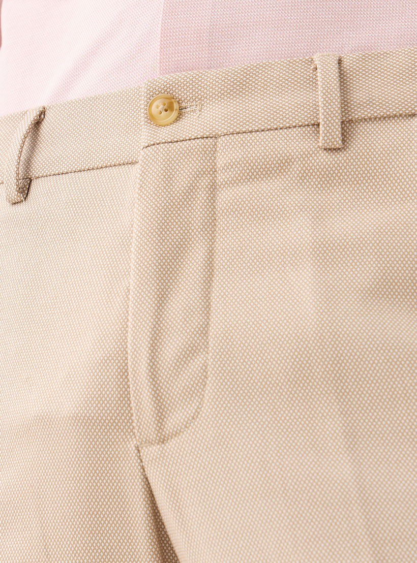 بنطلون دوبي بقصّة سليم وخصر مطاطي-men-clothing-bottoms-trousersandchinos-trousers-image-1