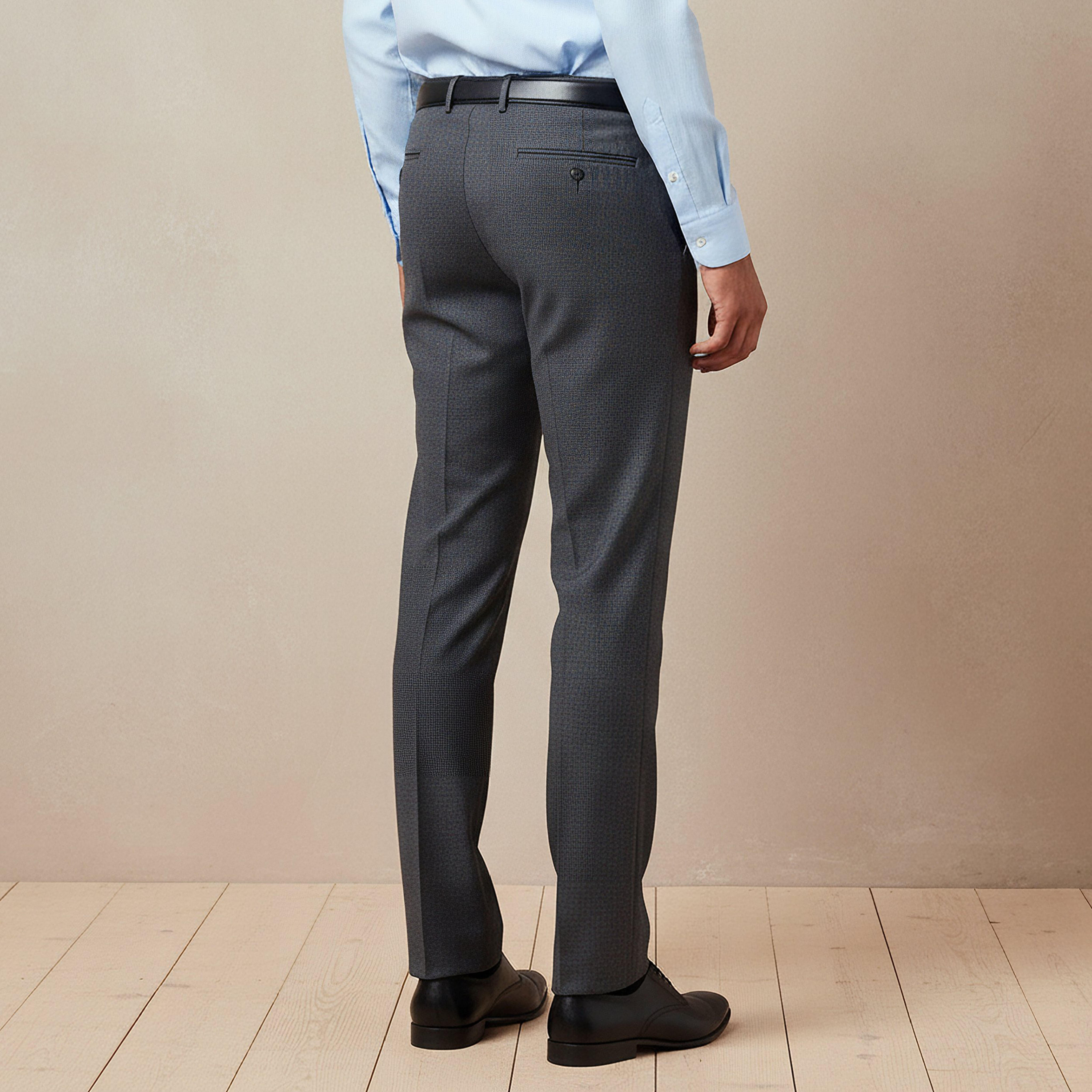 Men Slim Fit Flexi Waist Belted Formal Trousers-men-clothing-bottoms-trousersandchinos-trousers-image-3